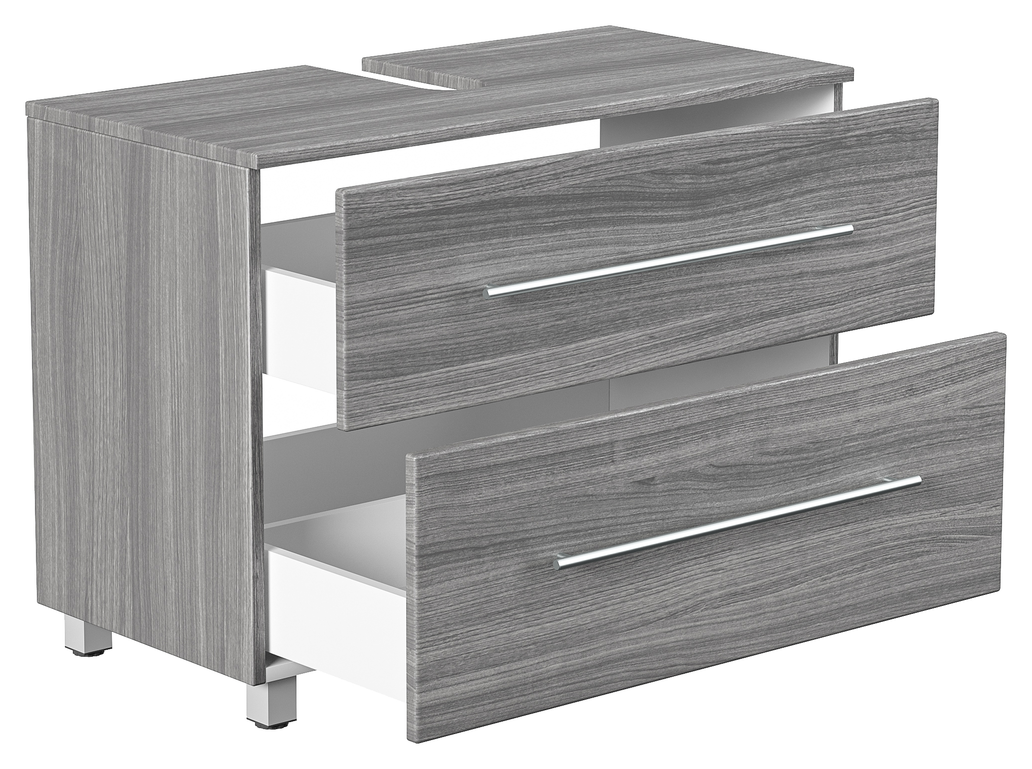 Universal Unterbau auf Standfüßen 85 cm SoftClose silbereiche