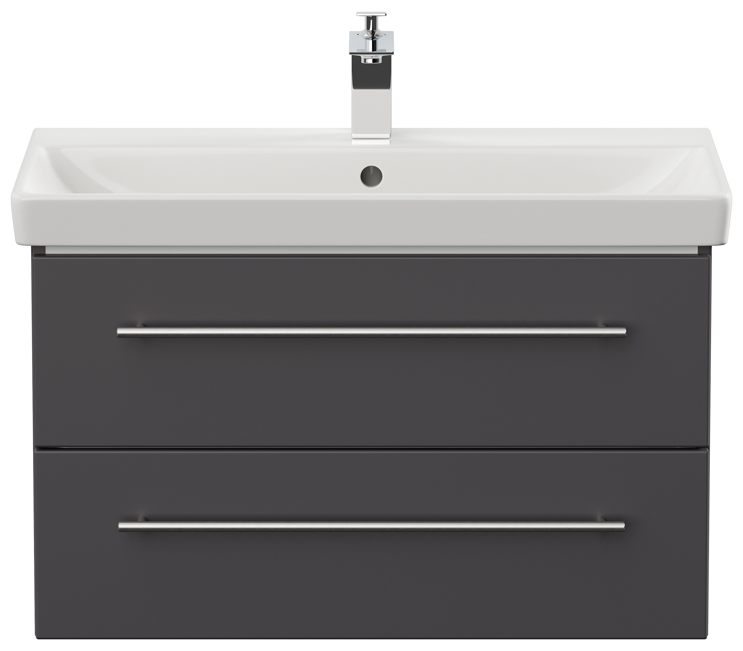 Badmöbel mit Villeroy & Boch Avento Waschbecken 80cm SoftClose anthrazit
