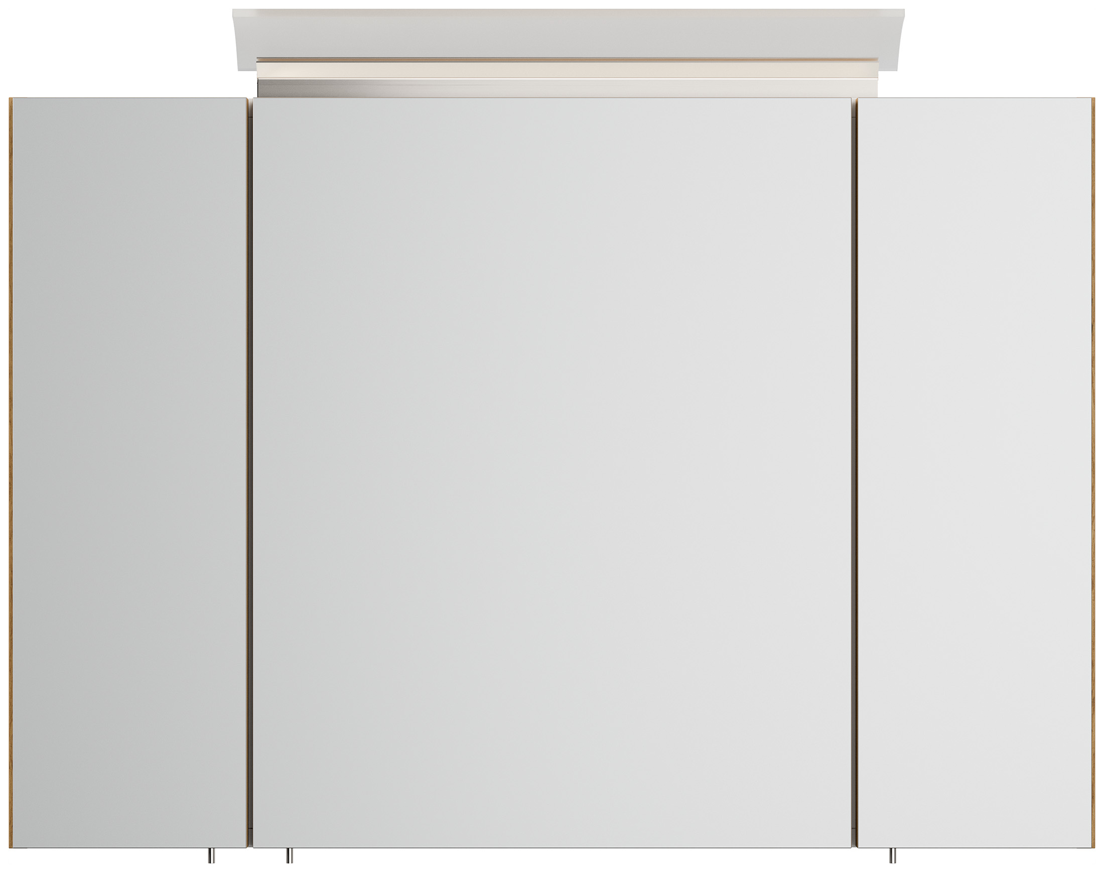 Spiegelschrank 90cm inkl. Design LED-Lampe und Glasböden eiche gold