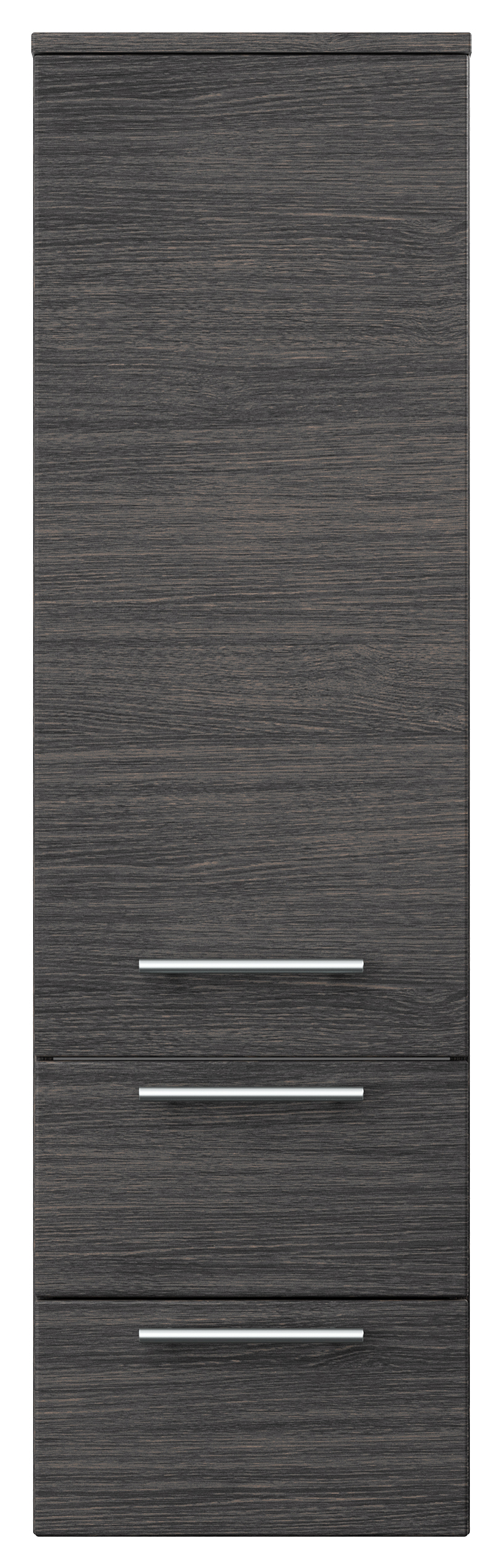 Hochschrank 120 cm anthrazit gemasert mit Glaseinlagen