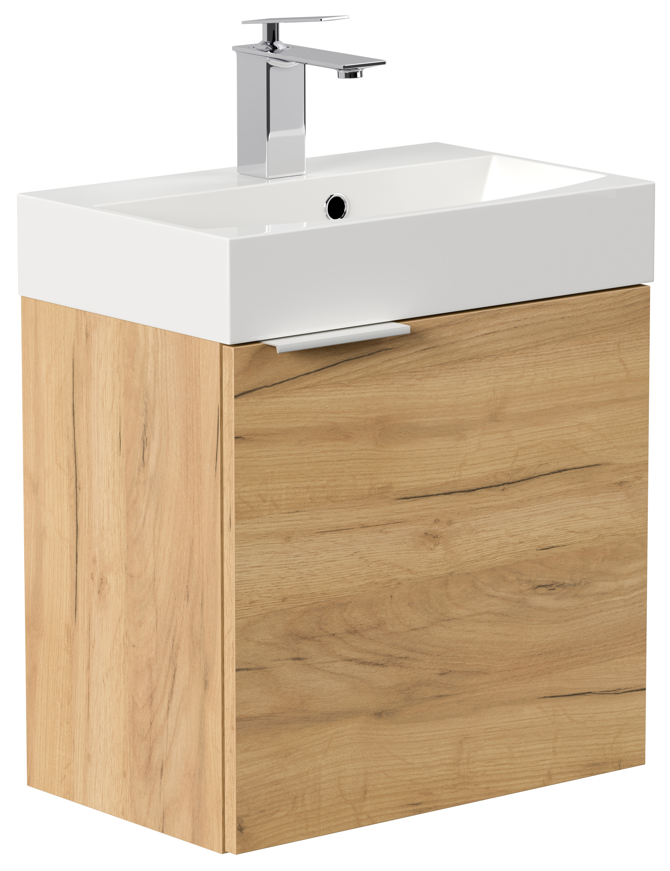 Gäste WC Badmöbel Kubus Slimline 50cm SoftClose eiche gold