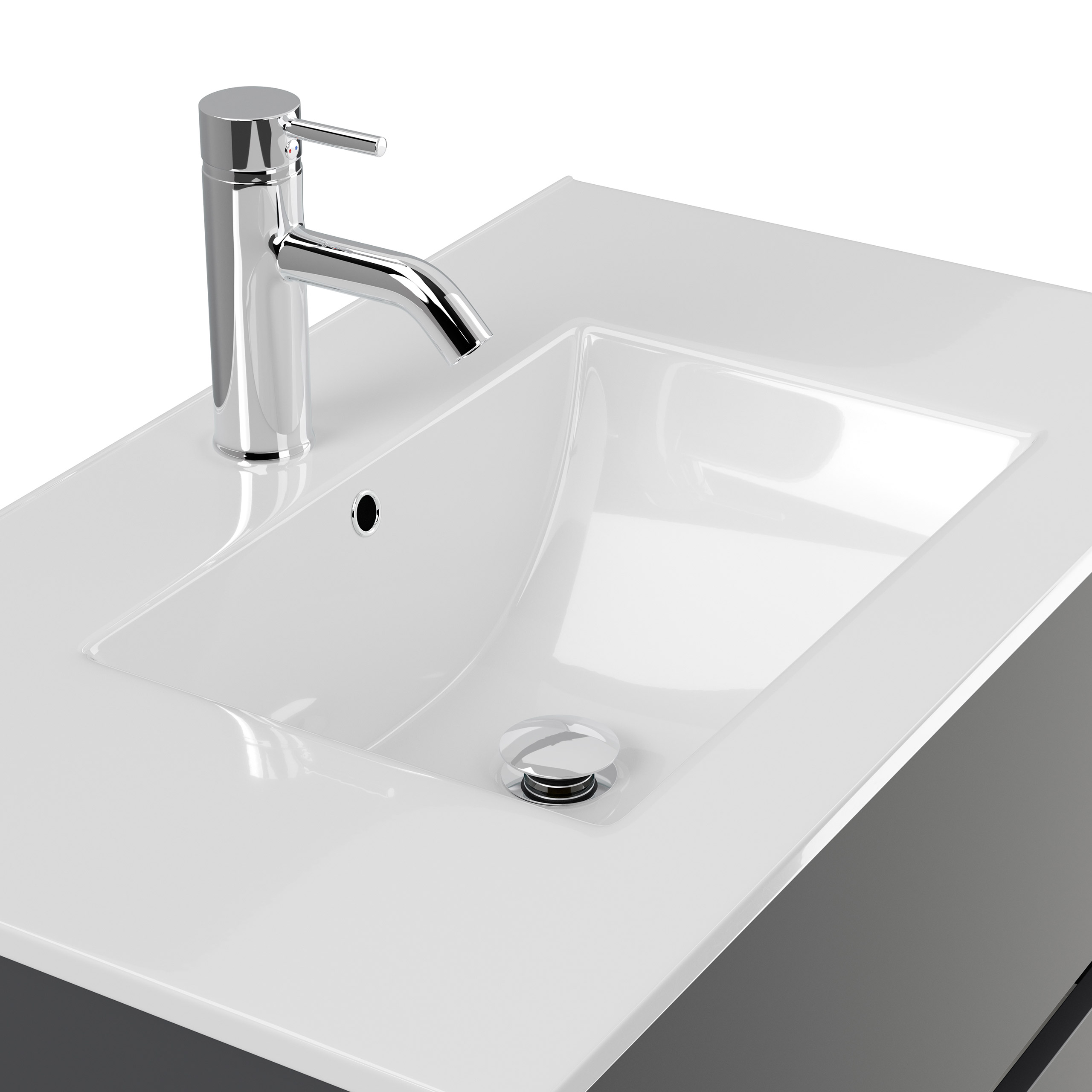 Badmöbelset Taifun 80cm 2tlg mit Spiegelschrank grafit