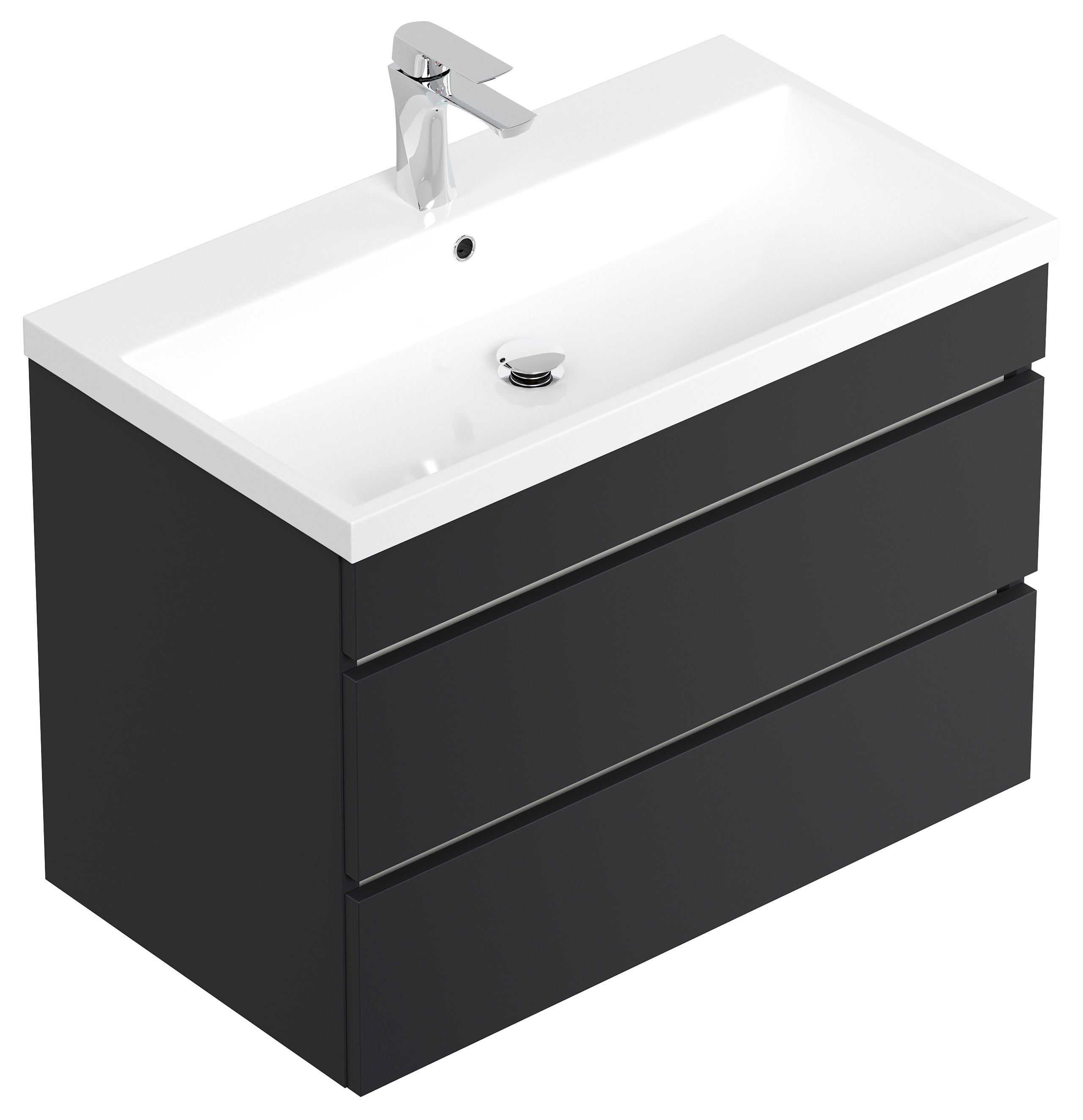Badmöbel Zero 80cm Pianovo SoftTouch Graphit