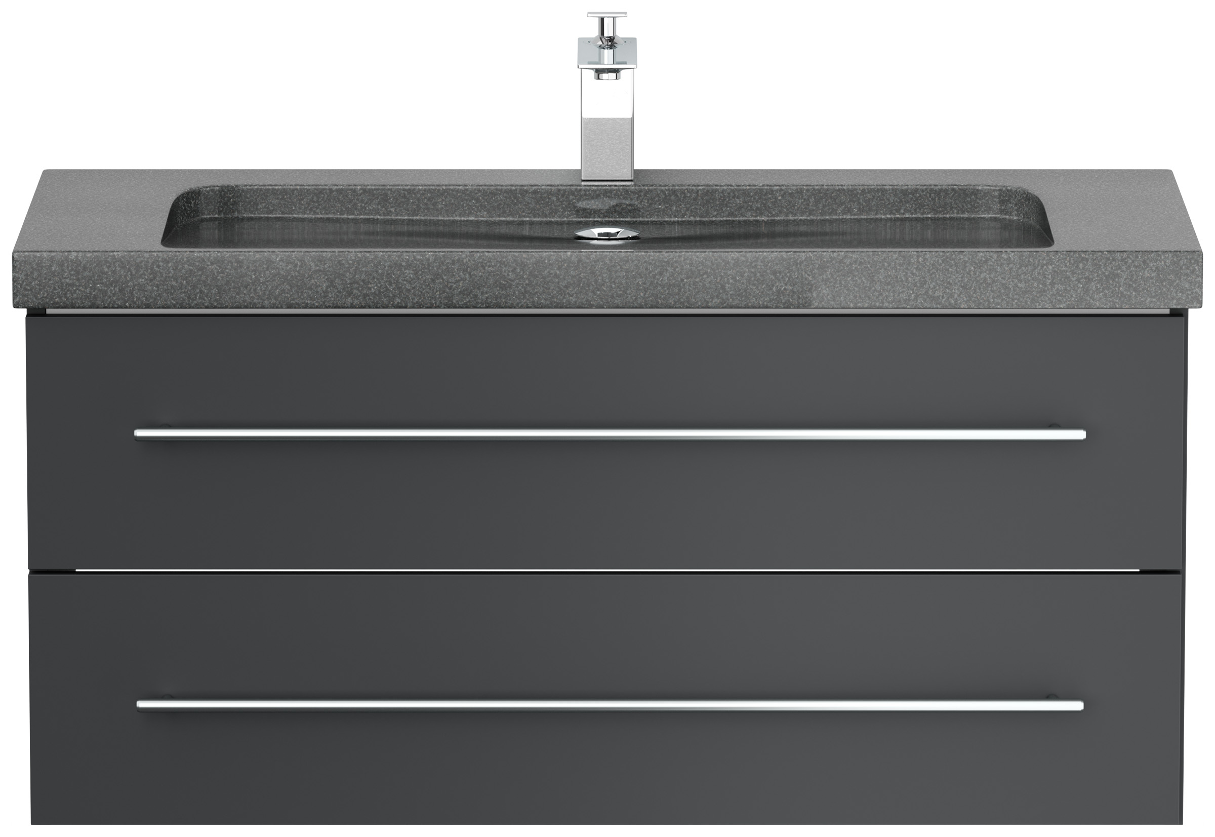 Badmöbel Granit G654 Damo 100 cm 1 Hahnloch SoftClose grafit