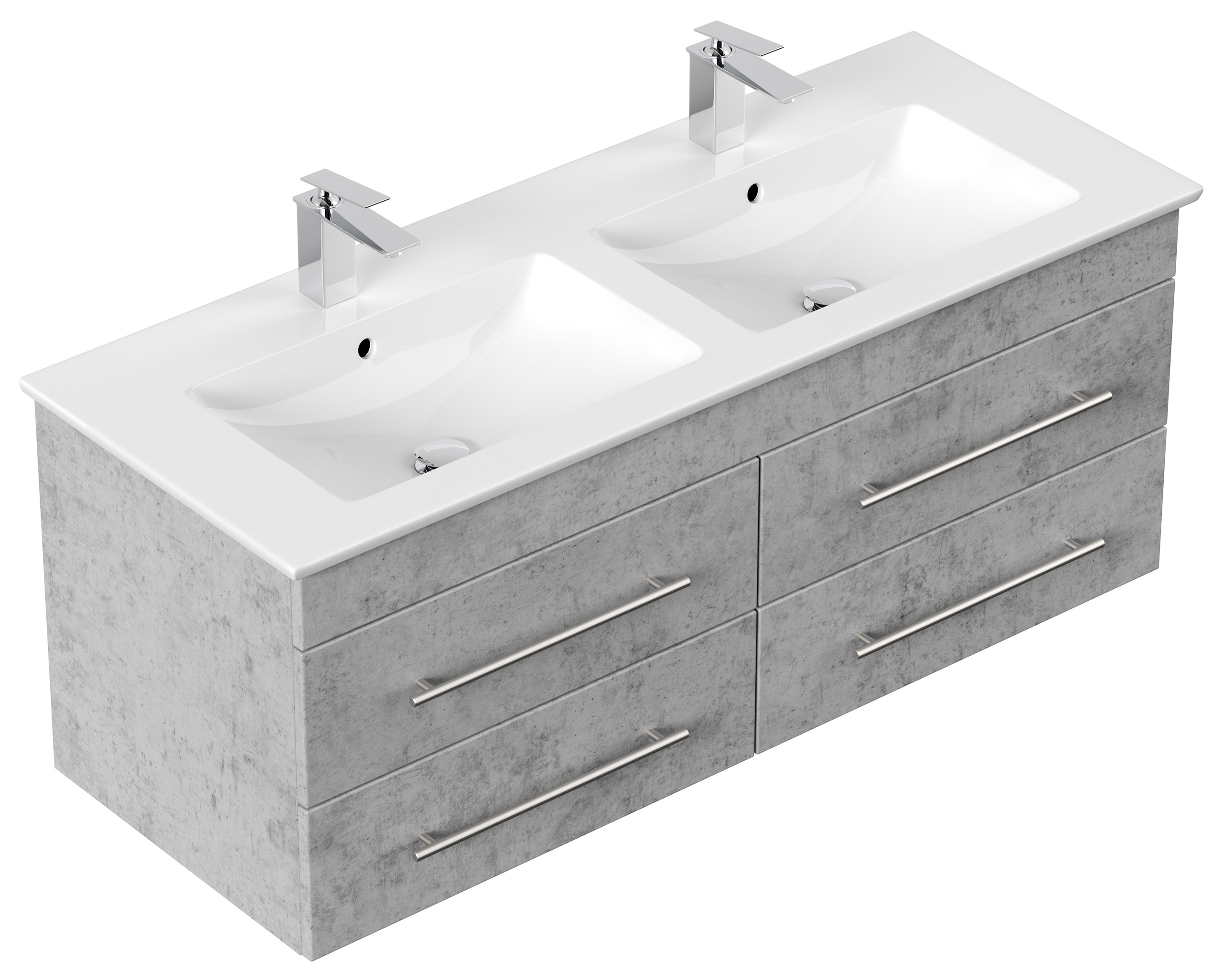 Badmöbel mit Villeroy & Boch Venticello Waschbecken 130 cm Doppel B beton