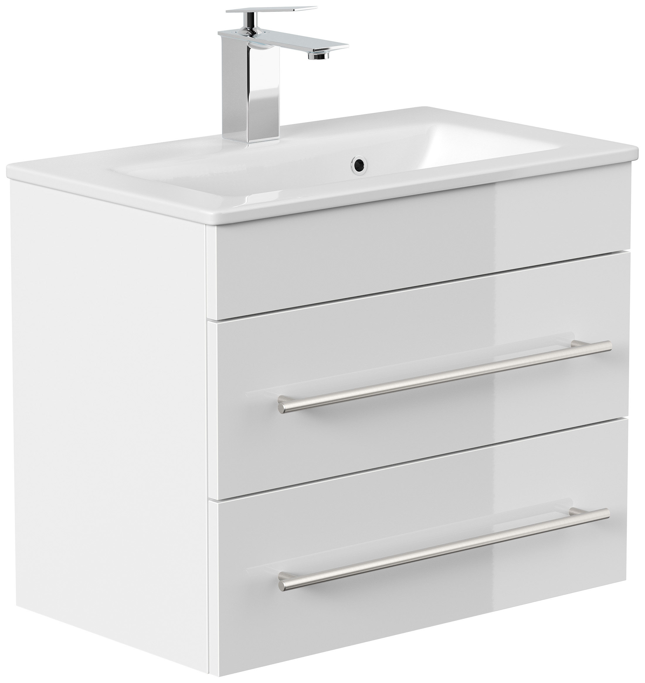 Badmöbel Mars 600 SlimLine SoftClose weiss hochglanz