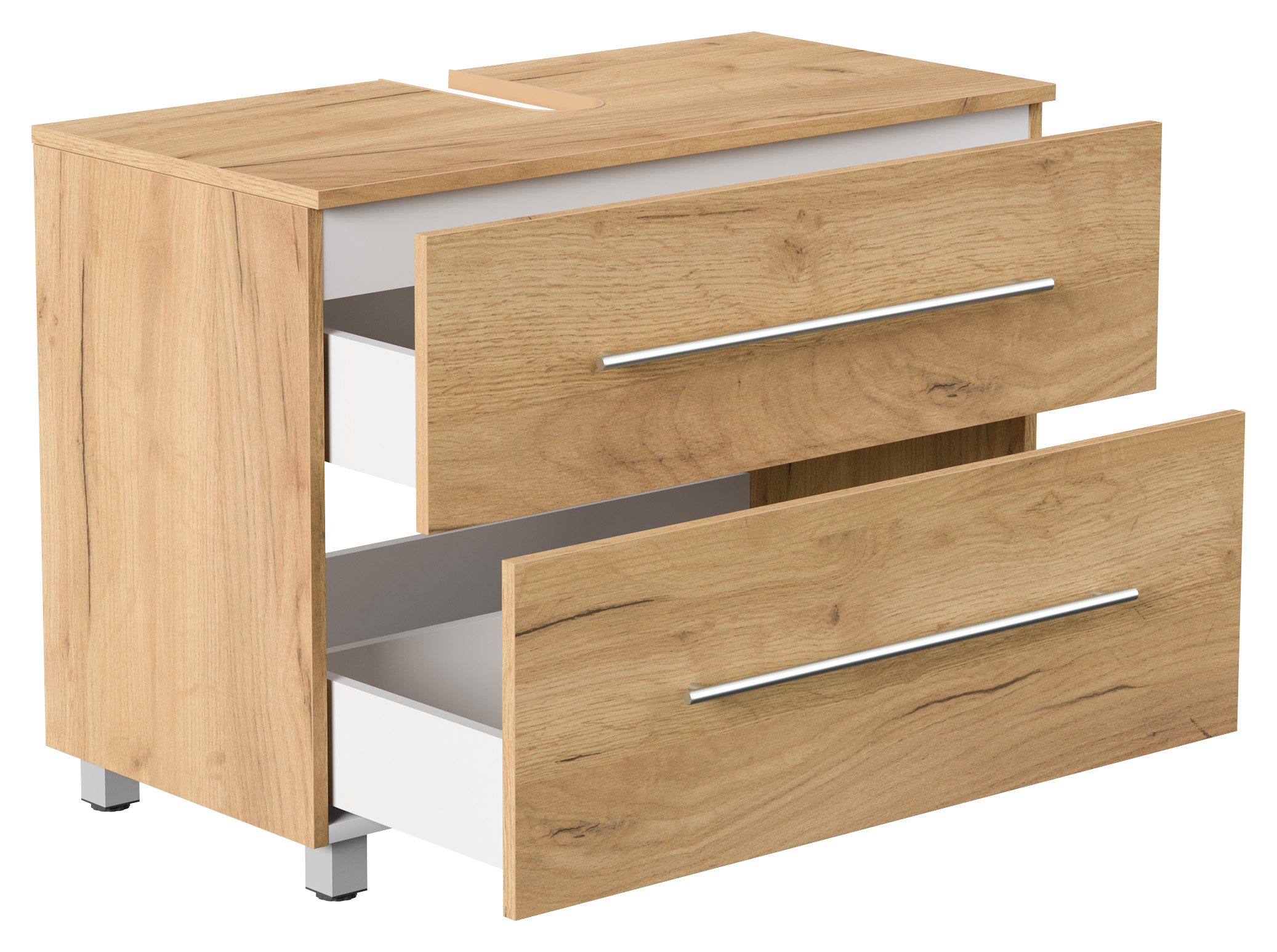 Universal Unterbau auf Standfüßen 85 cm SoftClose gold eiche