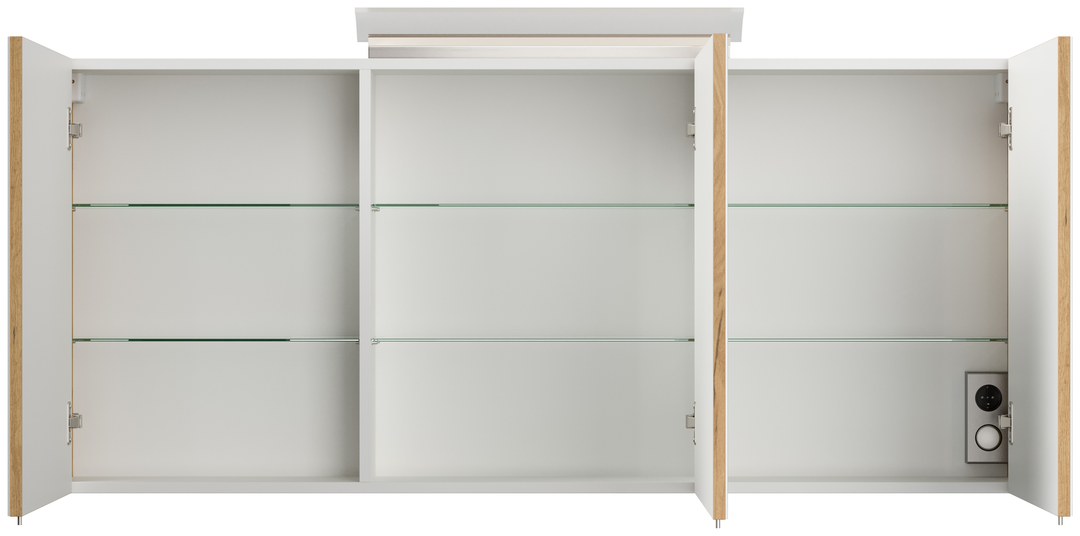 Badmöbelset Roma XL 4-teilig Spiegelschrank 2x Hochschrank eiche gold