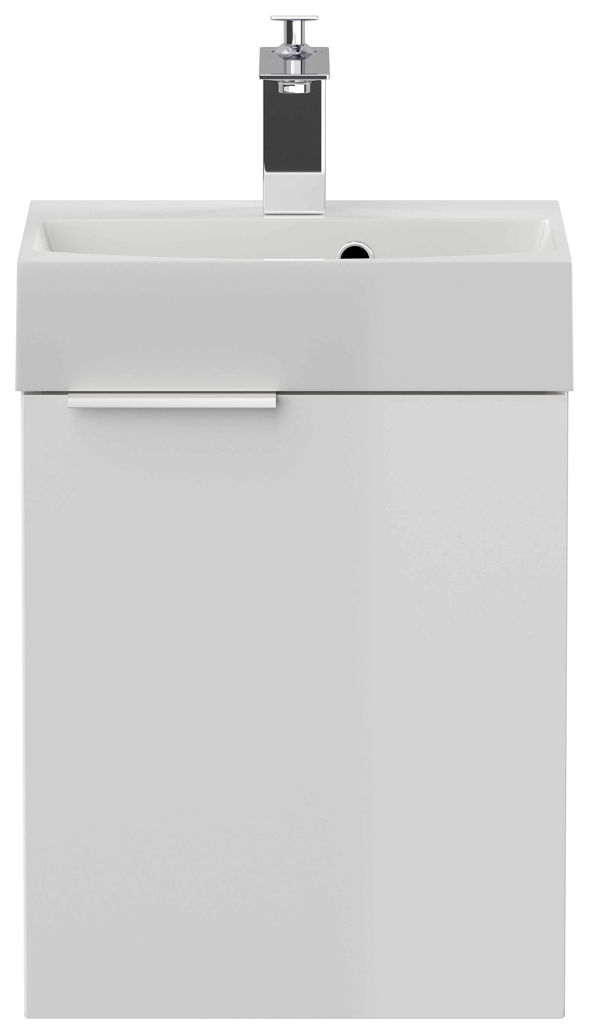 Gäste WC Badmöbel Kubus Slimline 40cm SoftClose weiß hochglanz