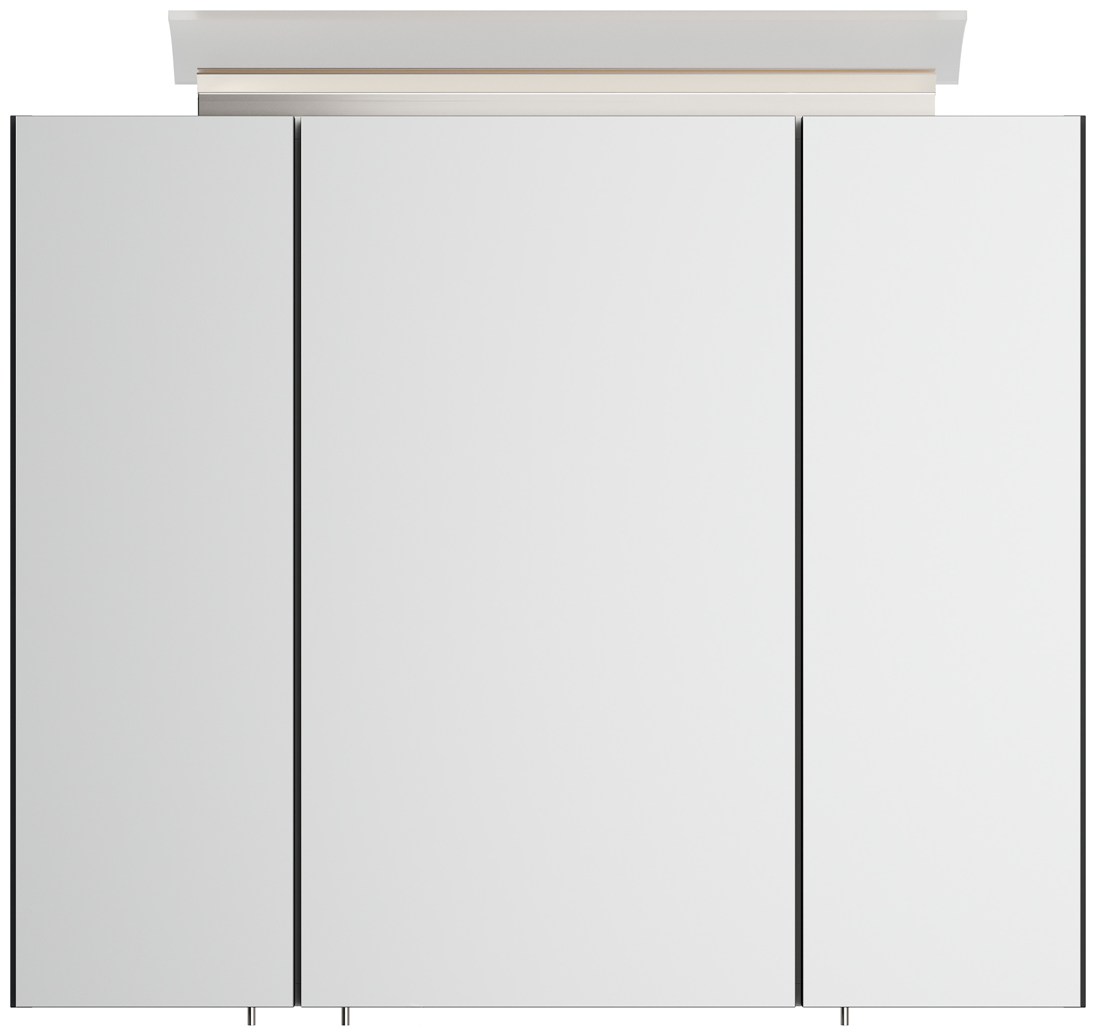 Spiegelschrank 75cm inkl. Design LED-Lampe und Glasböden grafit