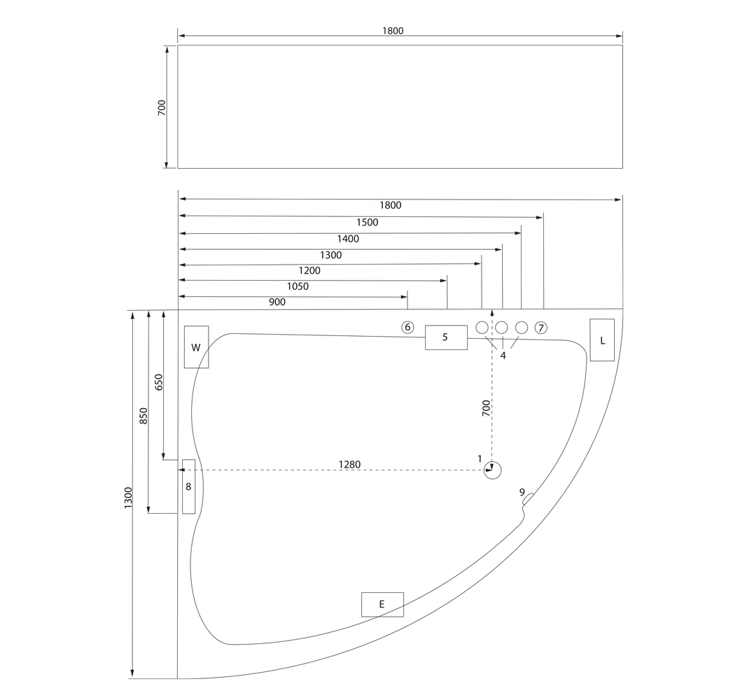 Eck Whirlpool Royal XL 180x130 links Made in Germany 21 Düsen Befüllung Überlauf