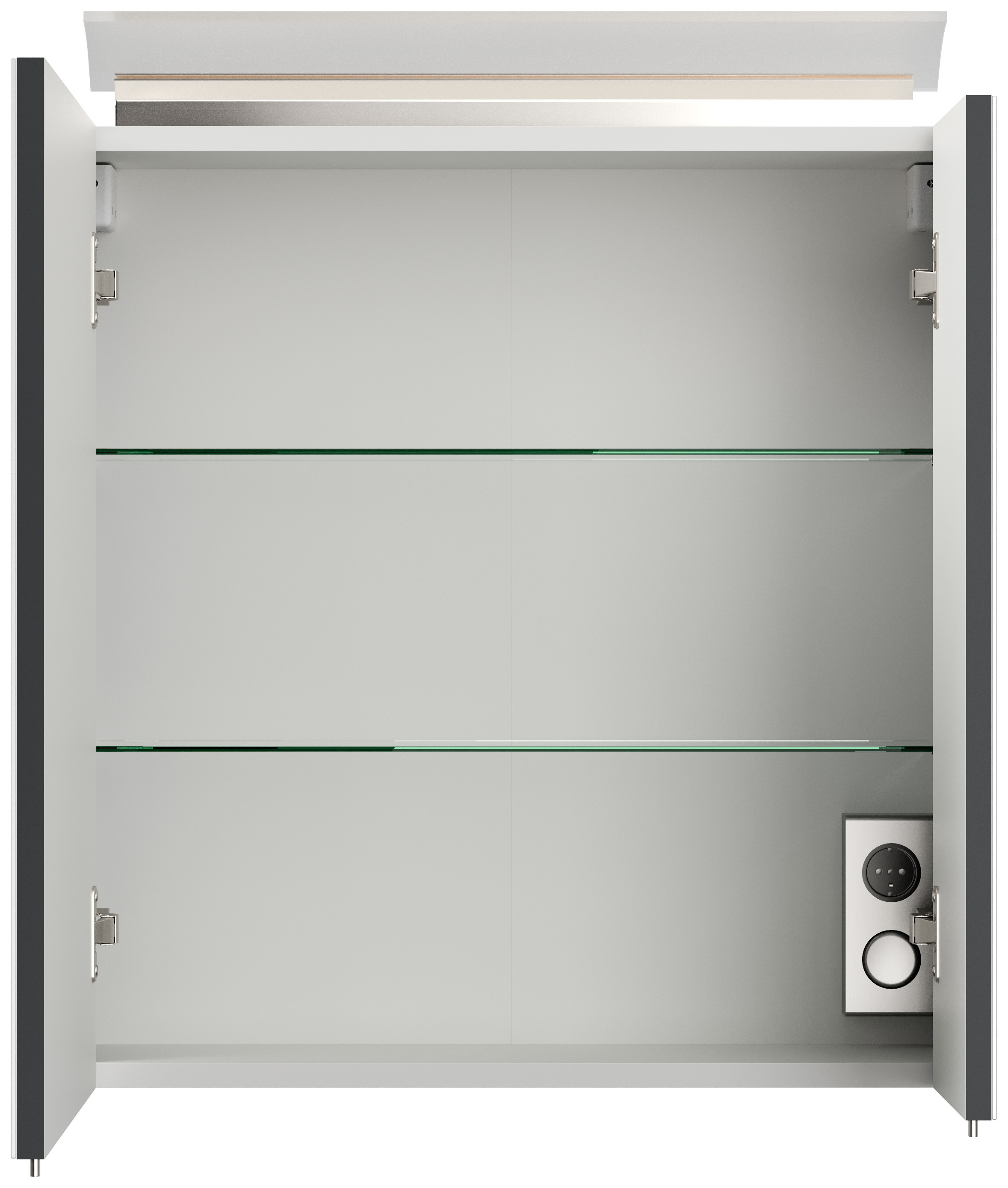 Badmöbelset Taifun 60cm 3tlg mit Spiegelschrank & 3er Boxen Set grafit