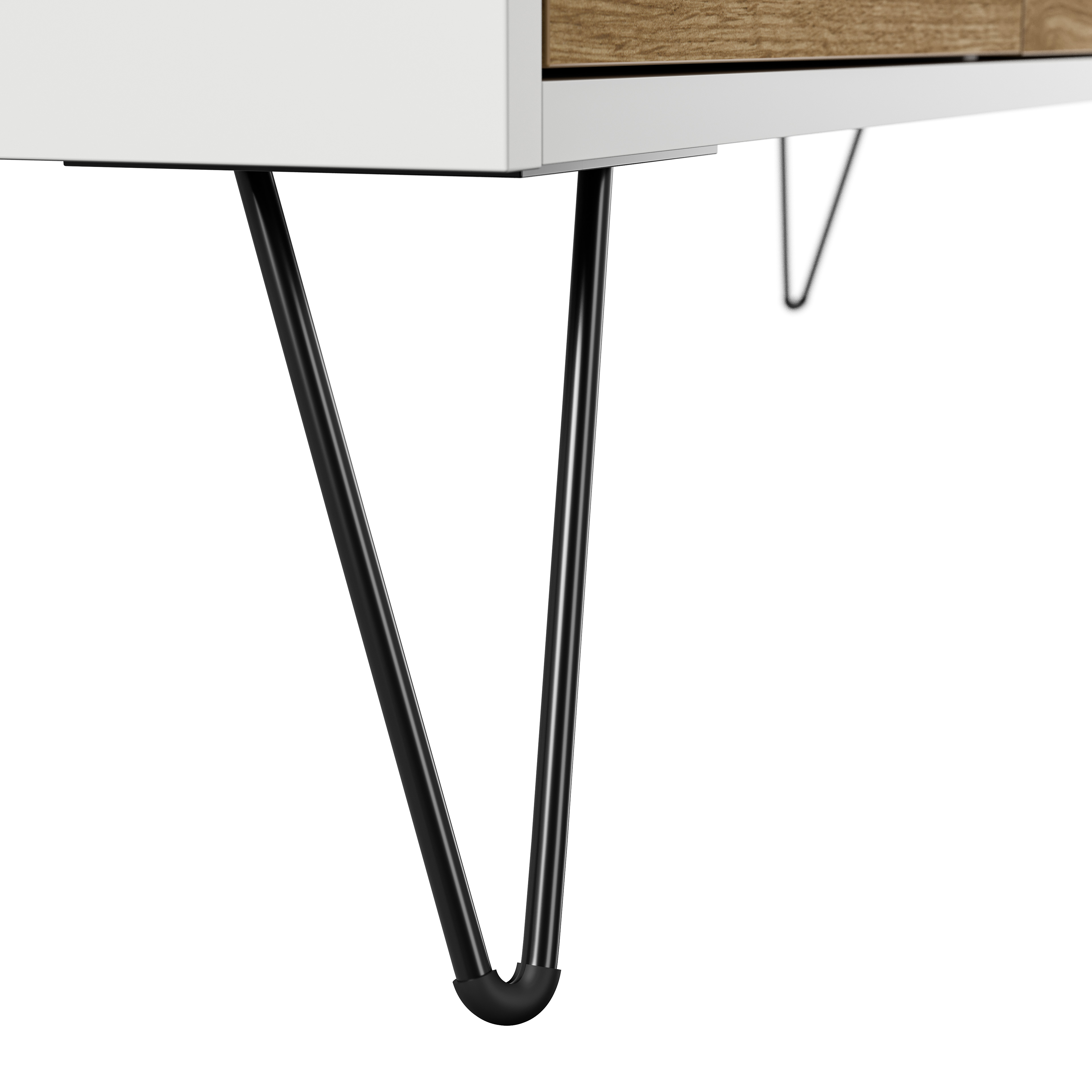 Raumwunder S Sideboard Kommode Greifraum 80cm 2 SoftClose 1 Tür Weiß/Eiche Top
