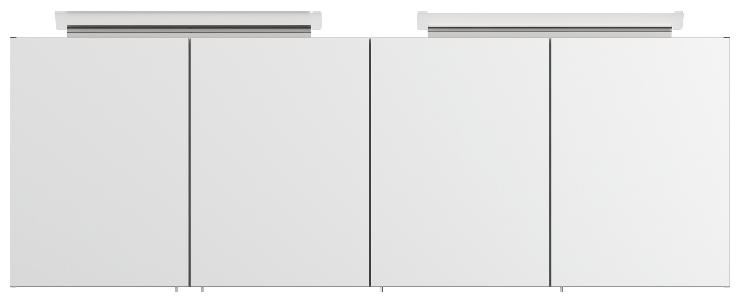 Spiegelschrank 180cm mit Acryl-Lampe und Glasböden Anthrazit gemasert