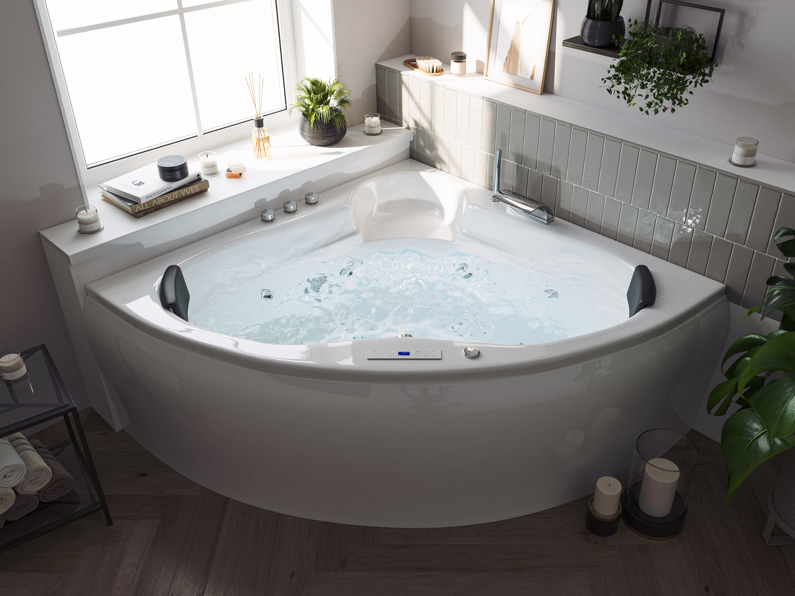 Eck Whirlpool Selene 140x140x59 Made in Germany 22 Düsen mit Armatur