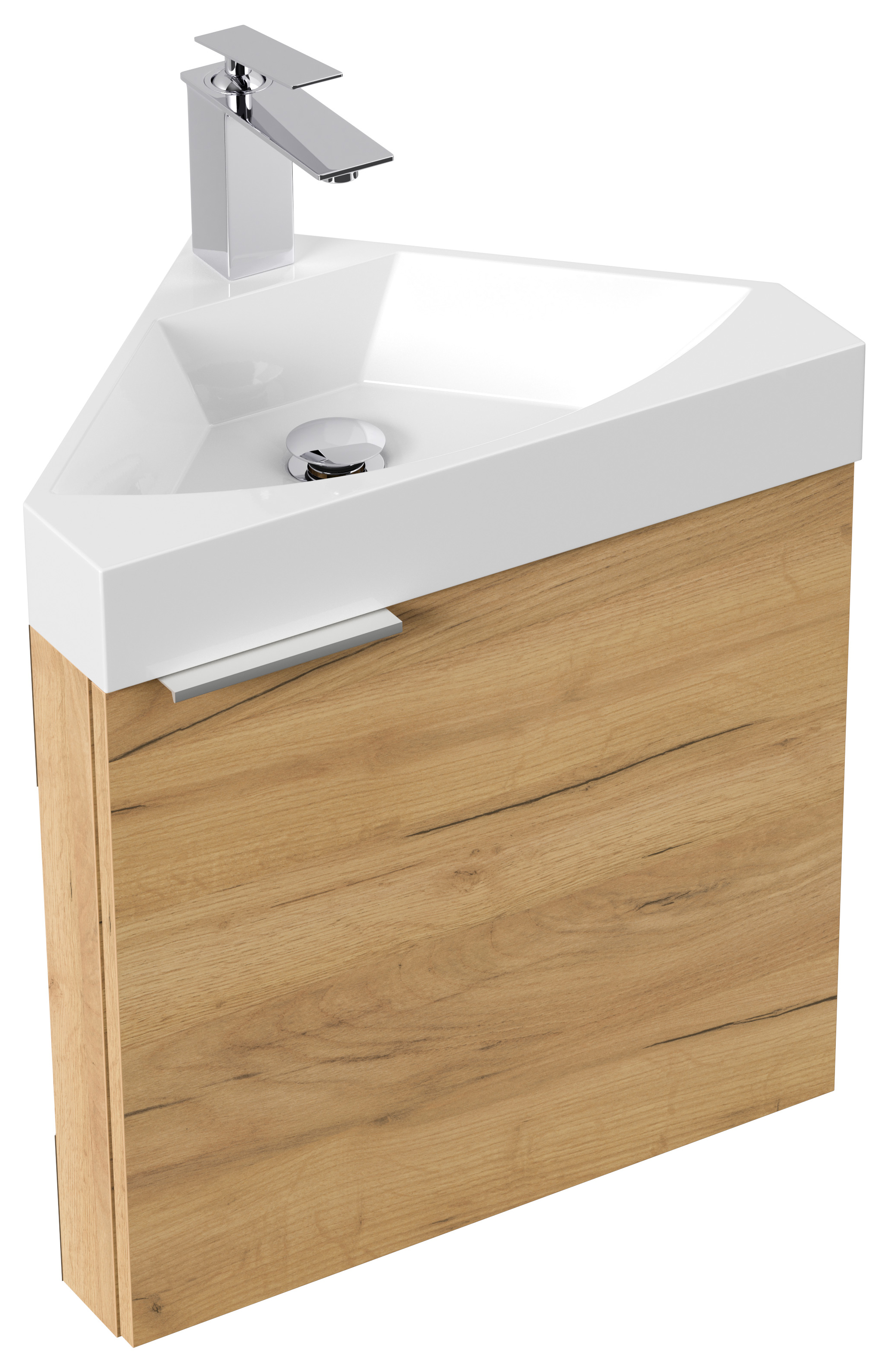 Gäste WC Eckbadmöbel Diamant Slimline Gästebad SoftClose eiche gold