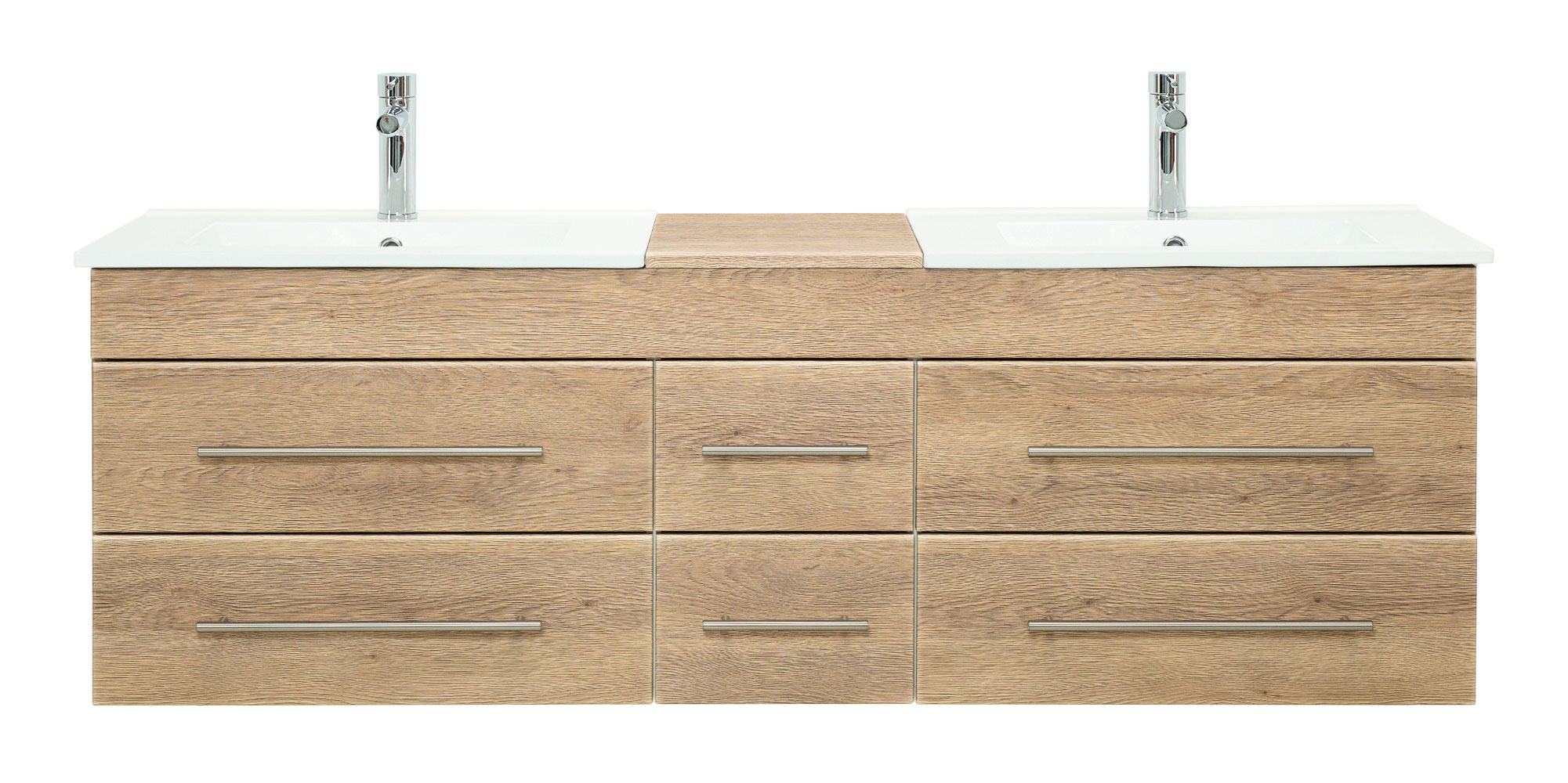 Badmöbel Milano XL 172cm Doppel- Waschtisch SoftClose eiche hell