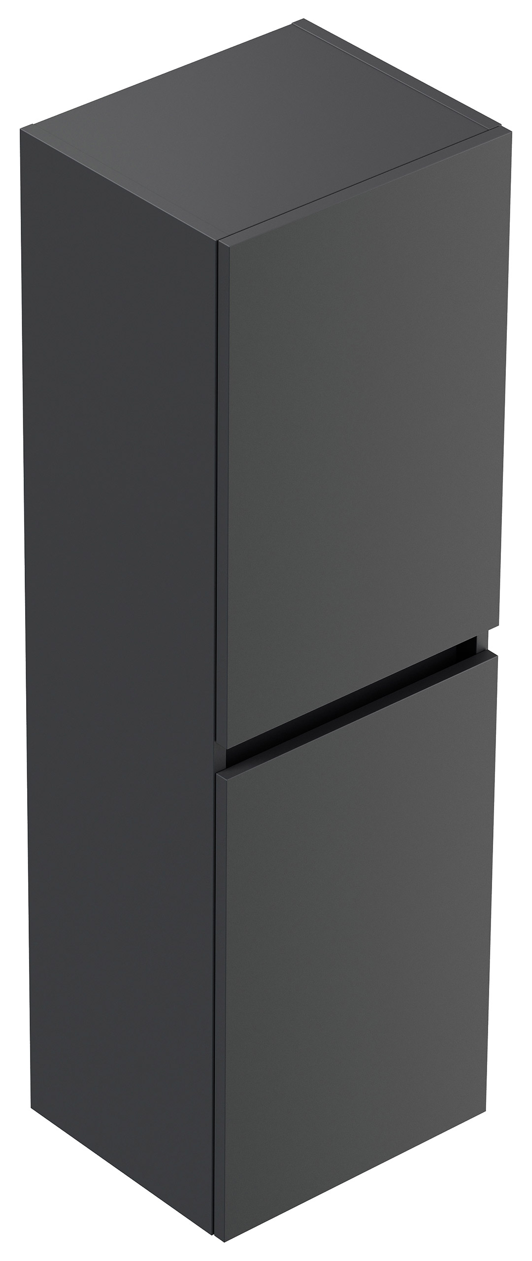 Badezimmer Hochschrank 112cm Softclose Taifun zur Wandmontage grafit