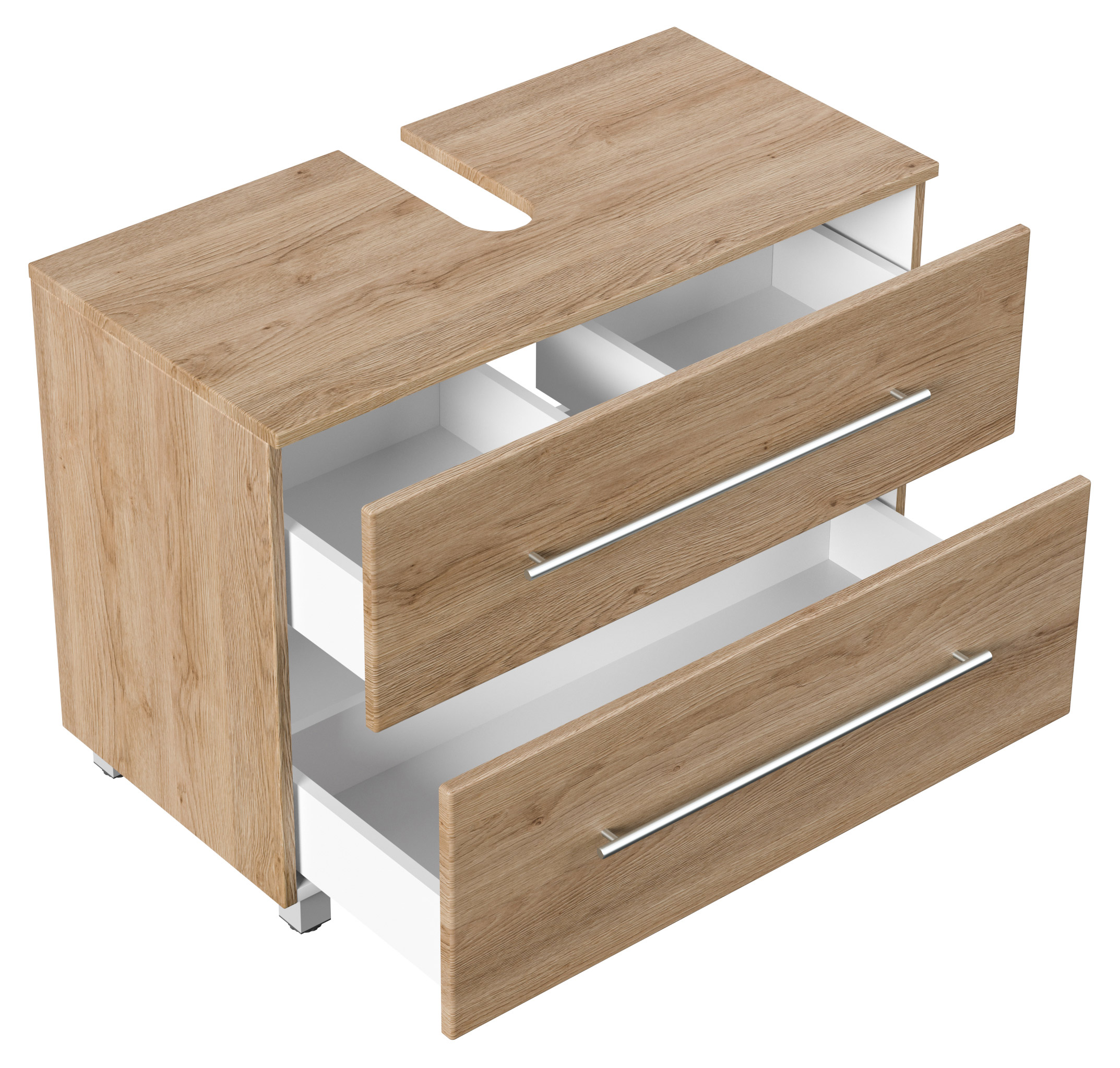 Universal Unterbau auf Standfüßen 85 cm SoftClose eiche hell