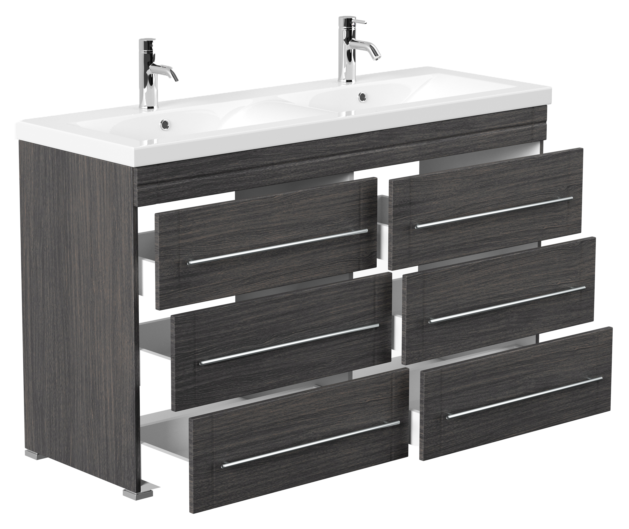 Stand Badmöbel Gallo Modern SoftClose anthrazit gemasert