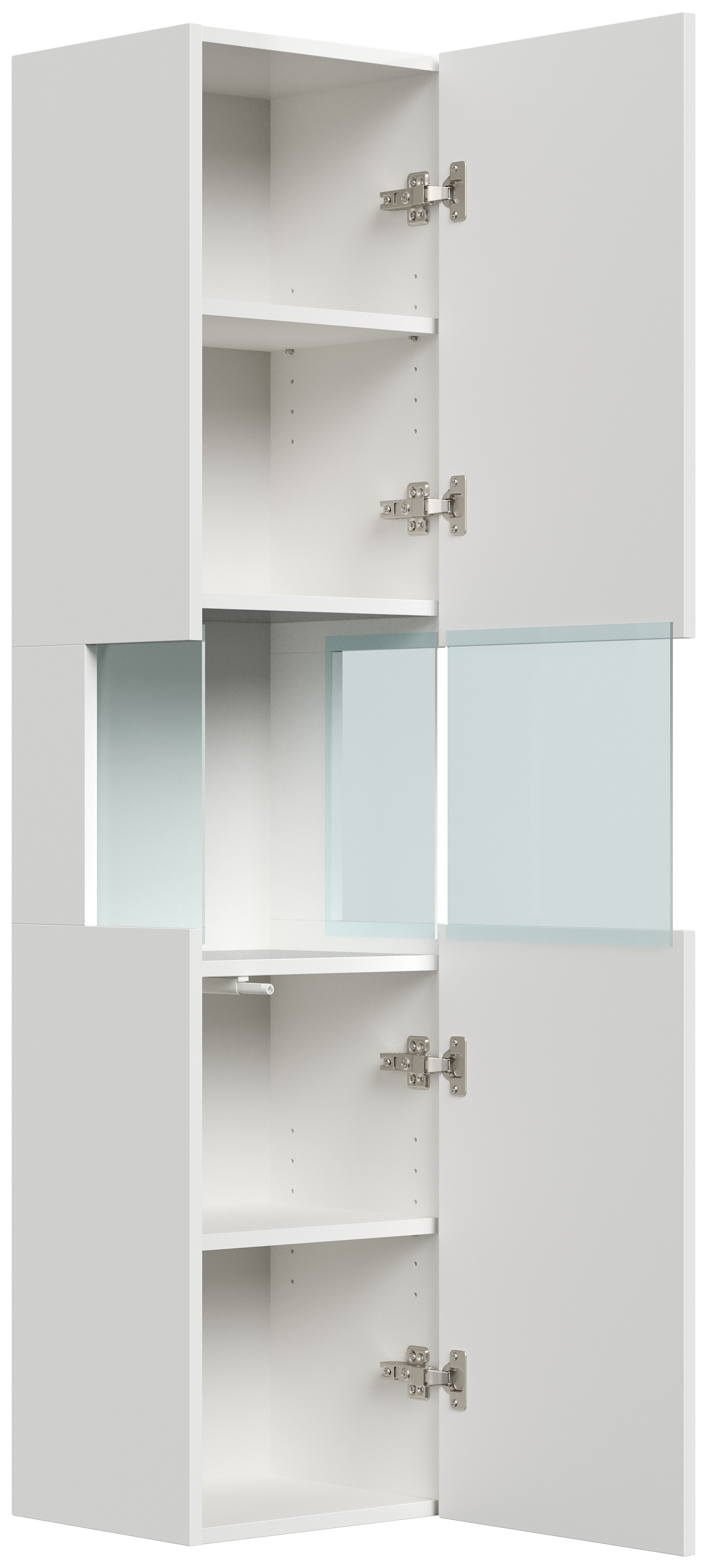 Doppel-Badmöbel Set Taifun 3tlg. 120 cm mit Spiegelschrank & Hochschrank weiß 