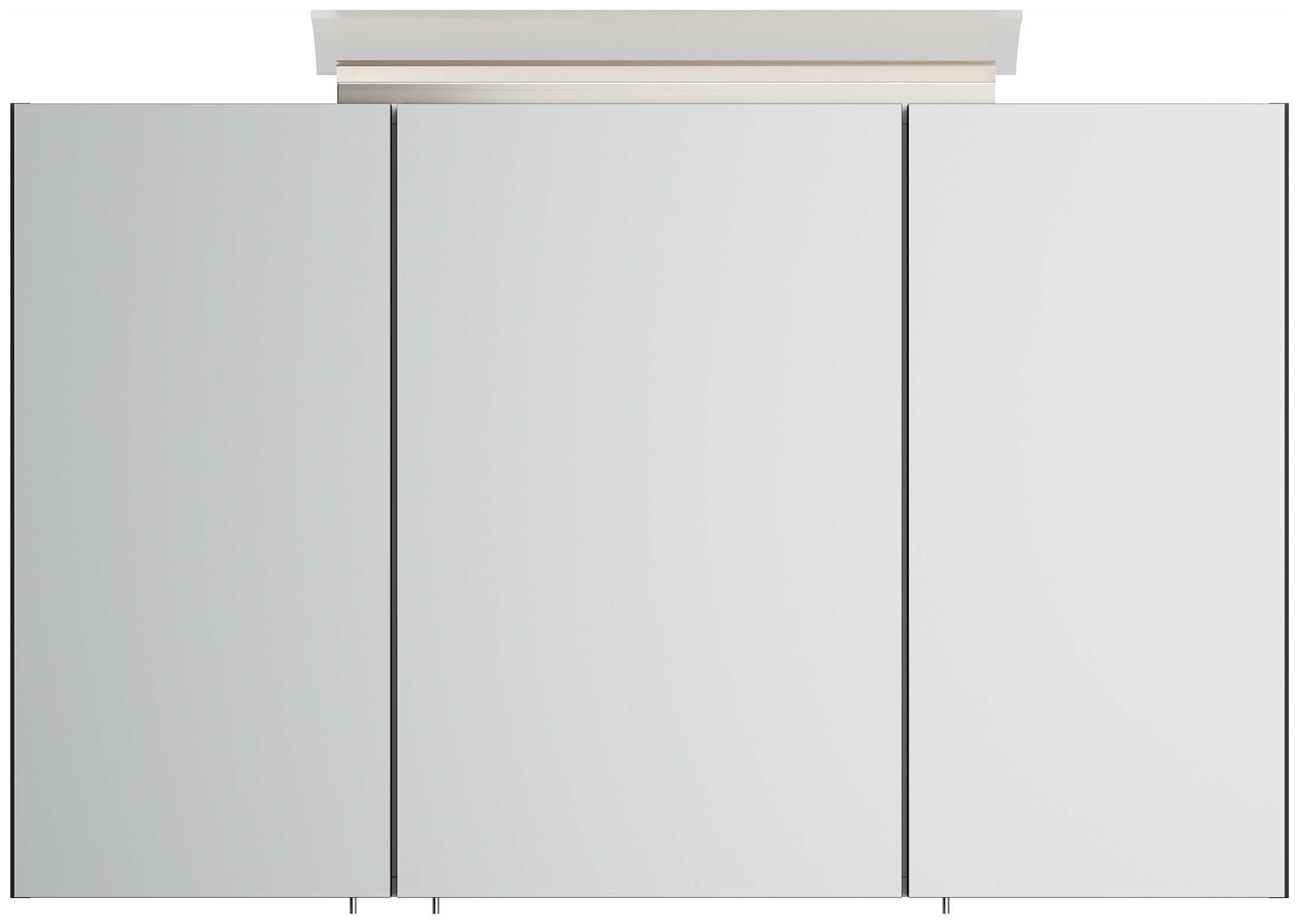 Spiegelschrank 100cm inkl. Design LED-Lampe und Glasböden grafit