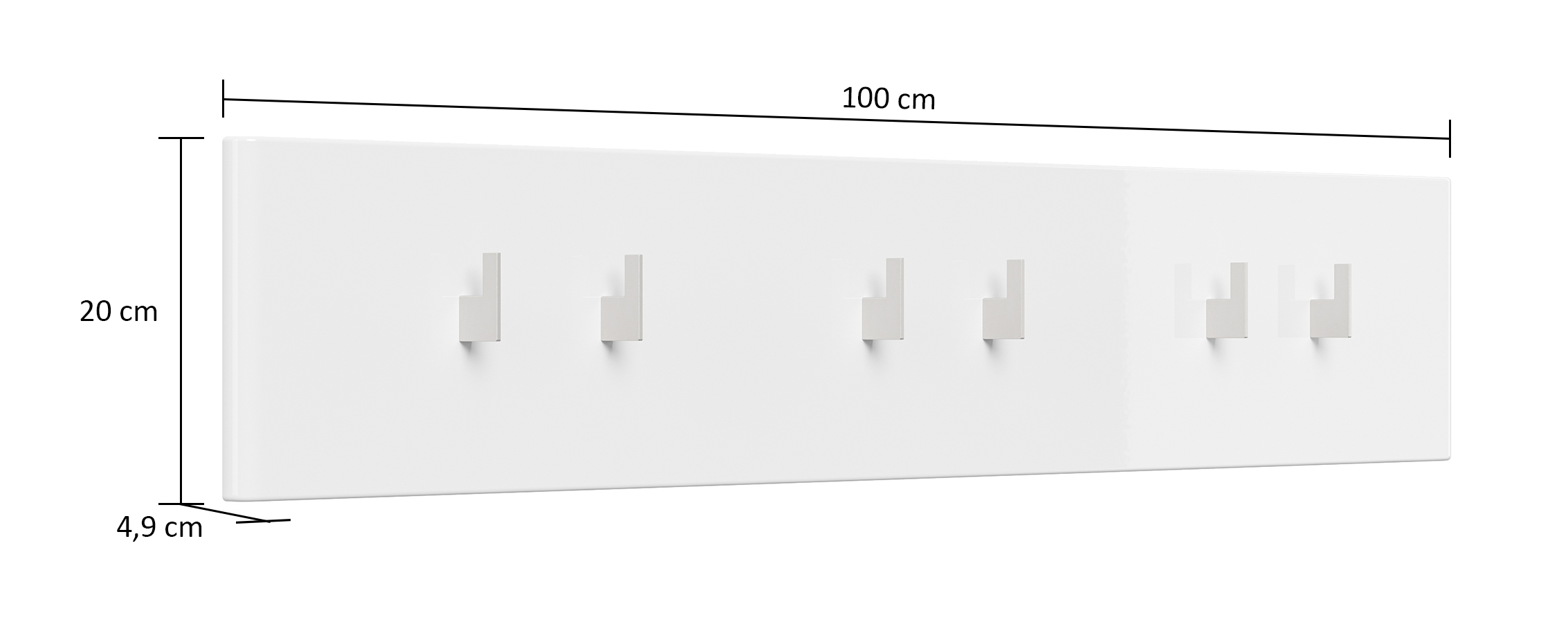 Garderobe Emotion 6 Haken 100x20 cm Brombeer