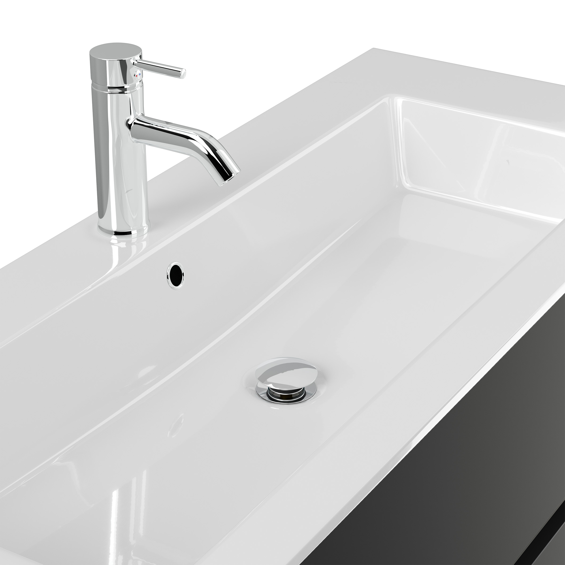 Badmöbel Set Taifun 3tlg. 120 cm mit Spiegelschrank & Hochschrank Grafit