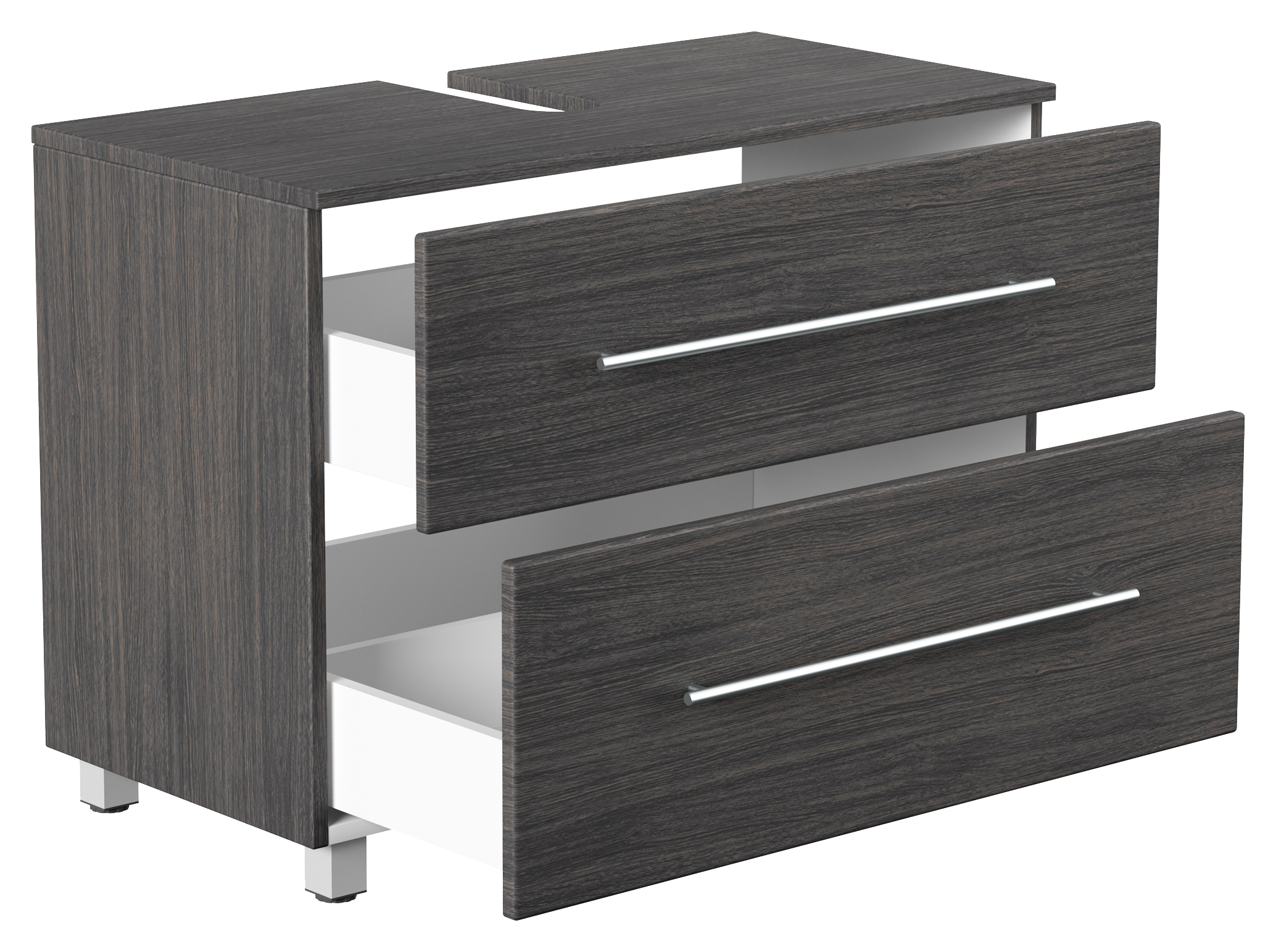 Universal Unterbau auf Standfüßen 85 cm SoftClose anthrazit gemasert