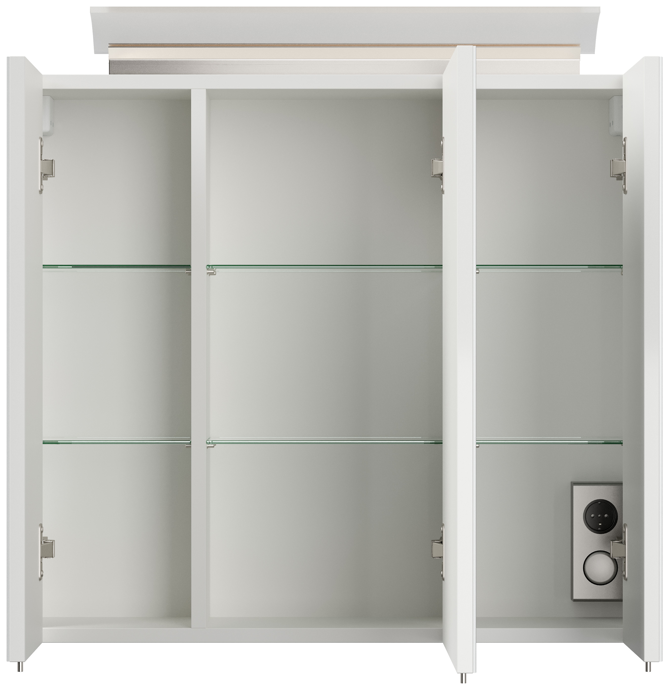 Badmöbelset Taifun 170cm 4tlg mit 2x Spiegelschrank & Seitenschrank weiß Hgl