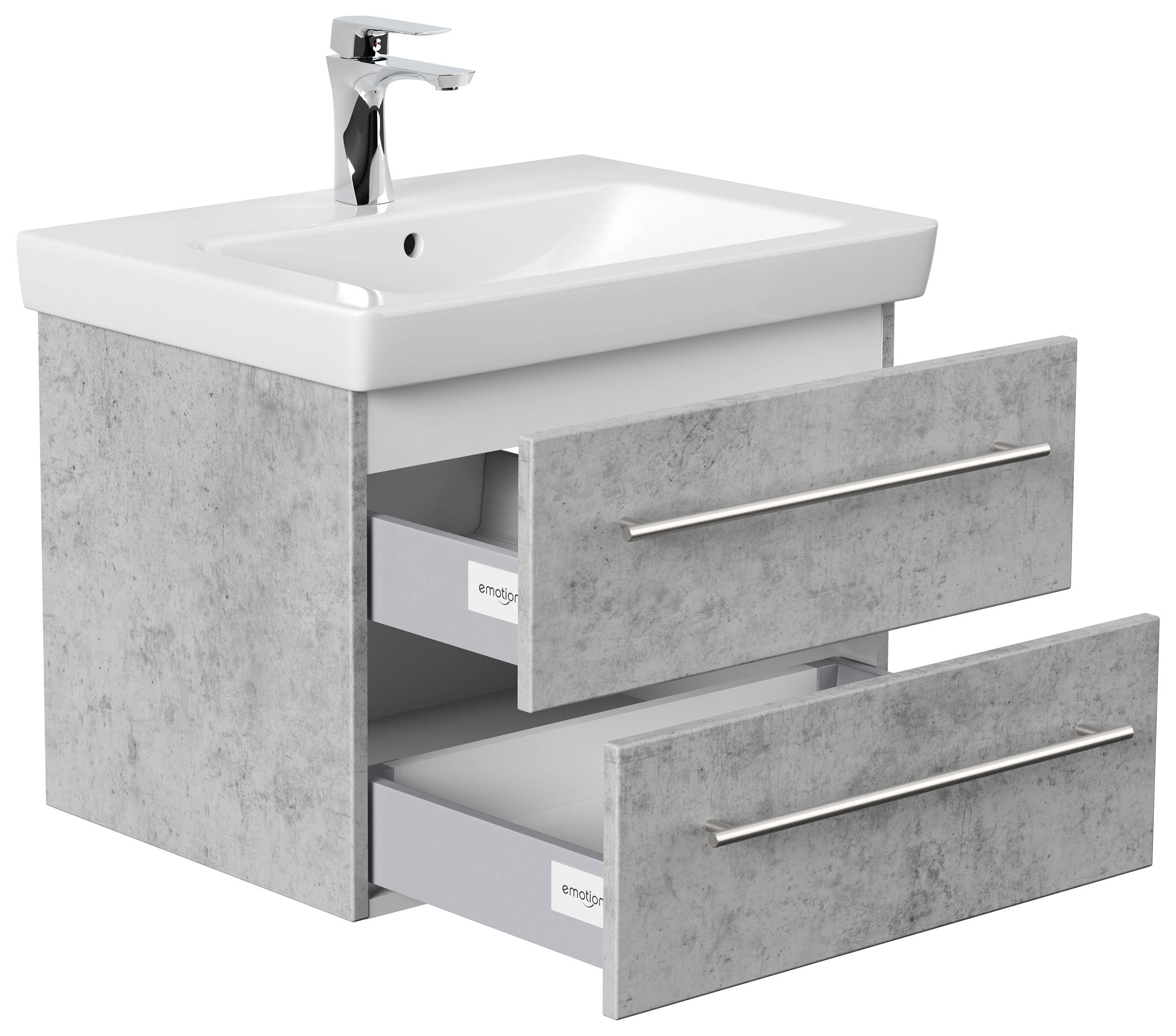 Badmöbel mit Villeroy & Boch Subway 2.0 Waschbecken 65 cm SoftClose beton