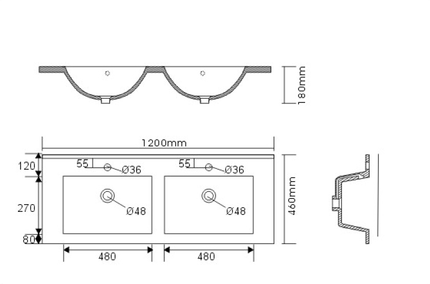 Badmöbel Helios SoftClose beton