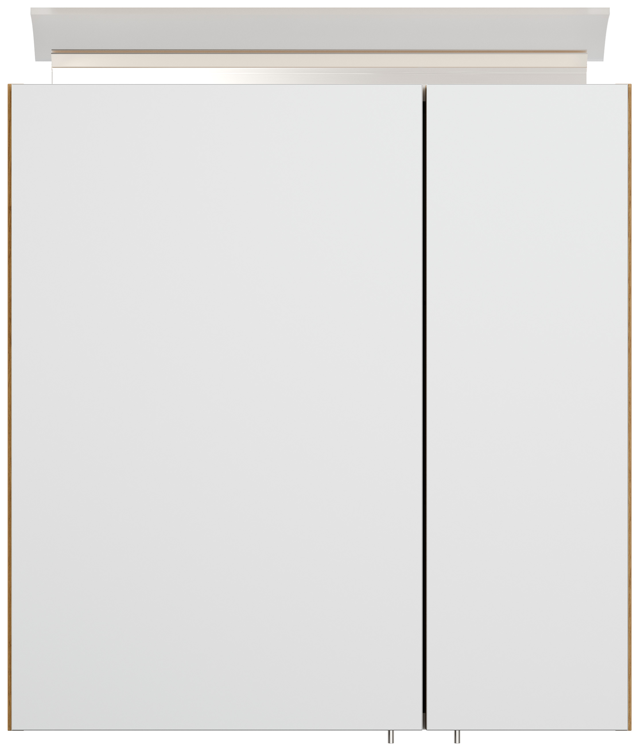 Spiegelschrank 60cm inkl. Design LED-Lampe und Glasböden eiche gold