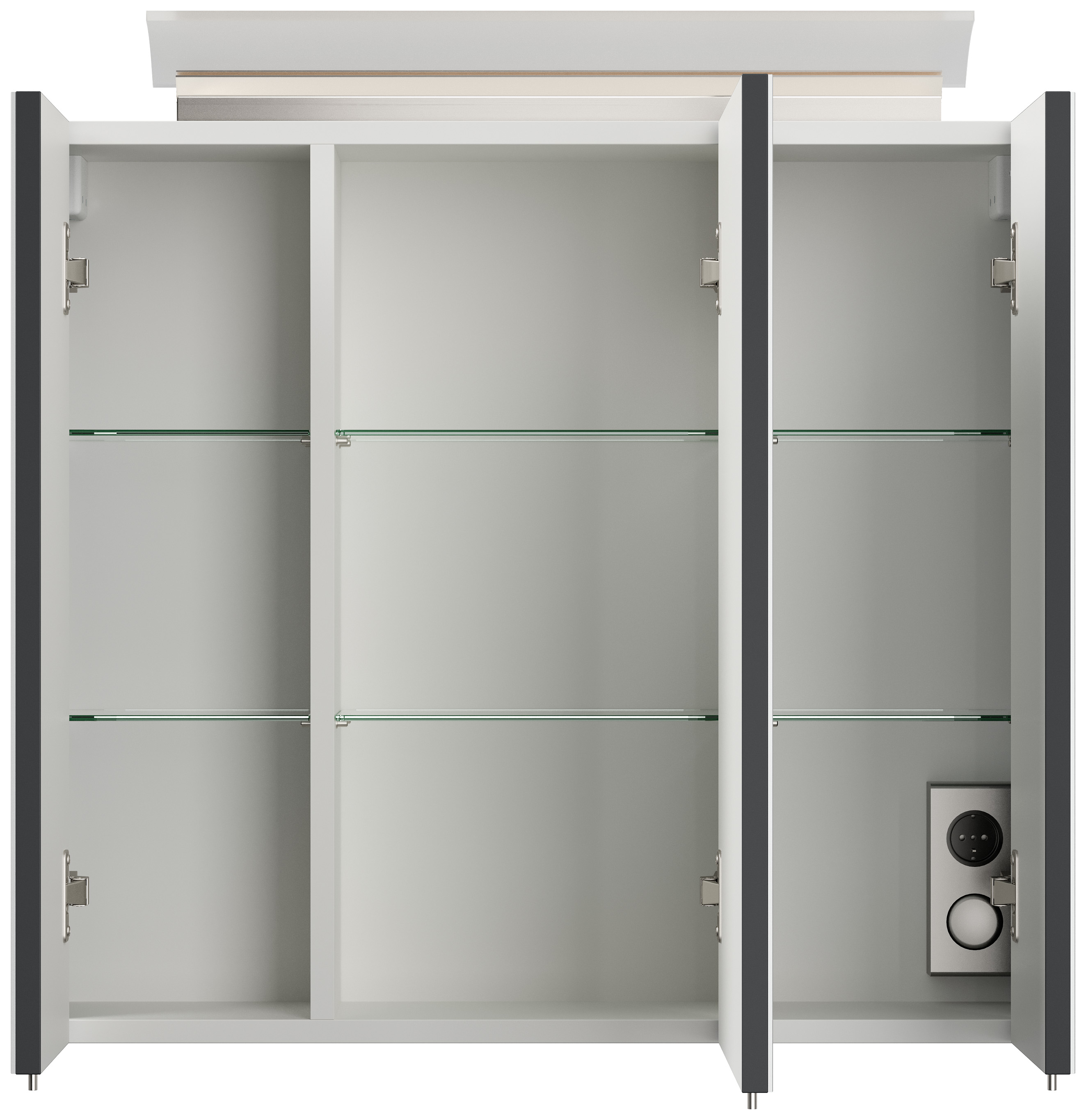 Badmöbel Set Firenze 70 2tlg. Spiegelschrank Softclose grafit