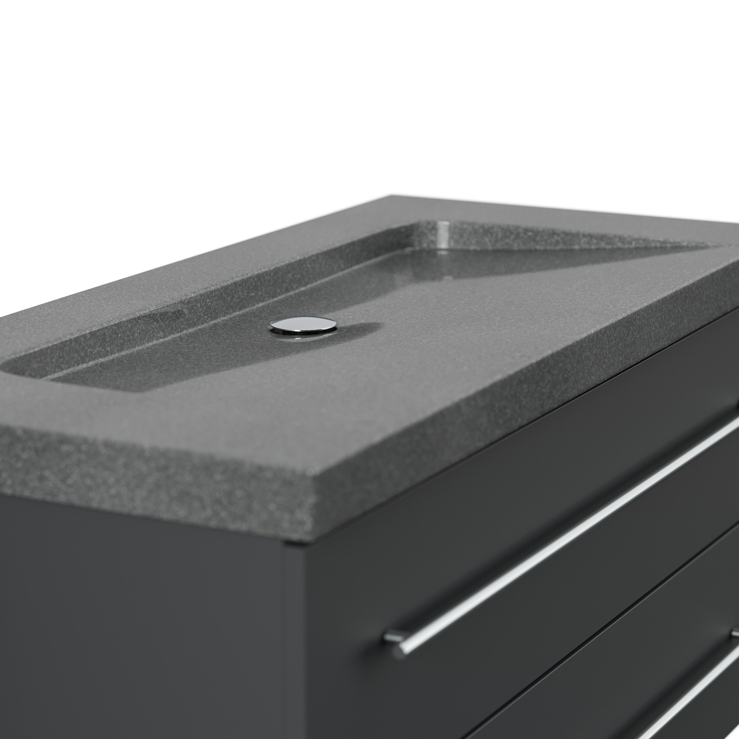 Badmöbel Granit G654 Damo 100 cm ohne Hahnloch SoftClose grafit