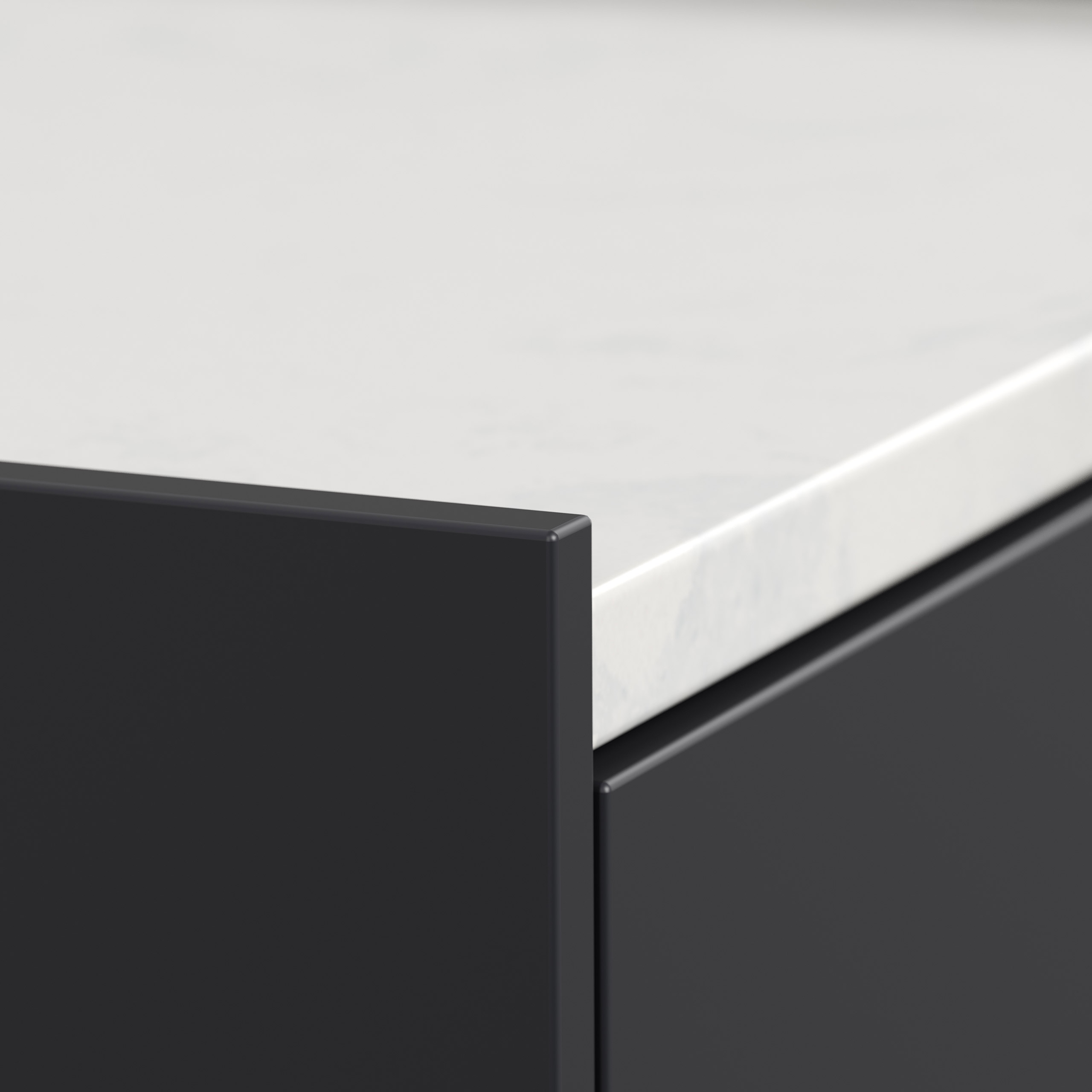 Nachttisch Kommode Lux XL 70cm, Quarz, 3 Pushauszüge Grafit für Boxspringbett
