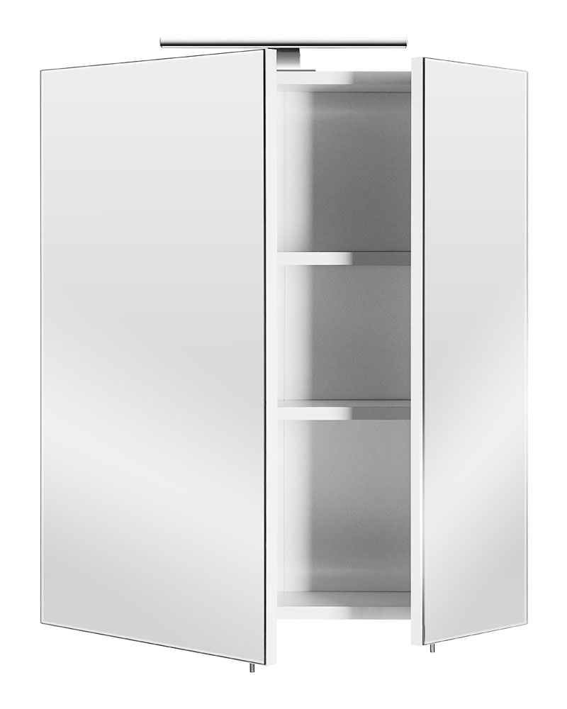 Spiegelschrank 60x68x16cm mit LED Leuchte weiß matt