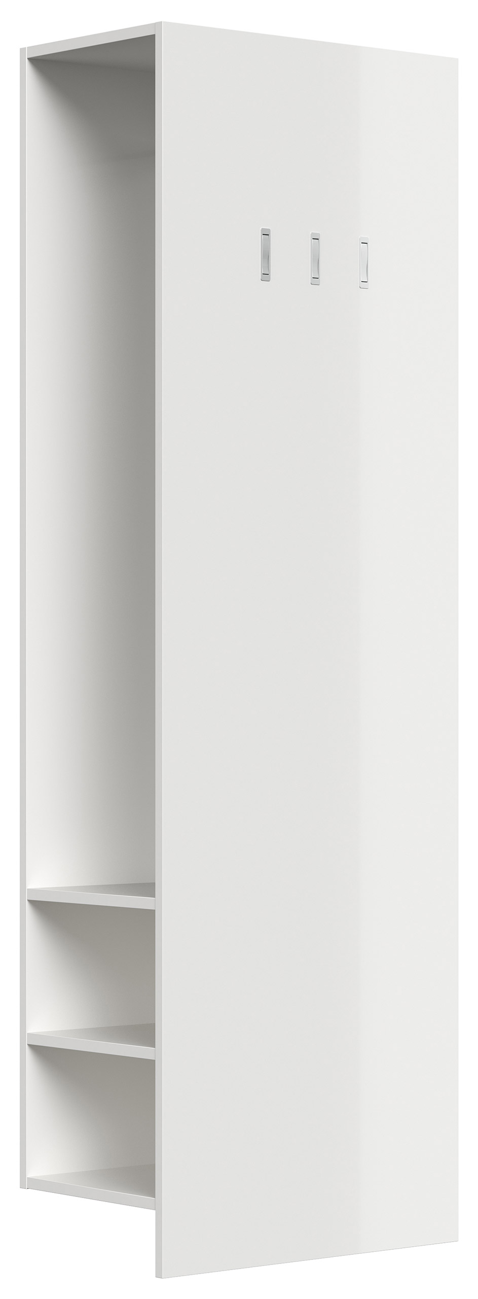 Garderobenpaneel Urban 60/188cm, 3 Haken, Kleiderst., Schuhregal Weiss Hochglanz | Weiss hochglanz