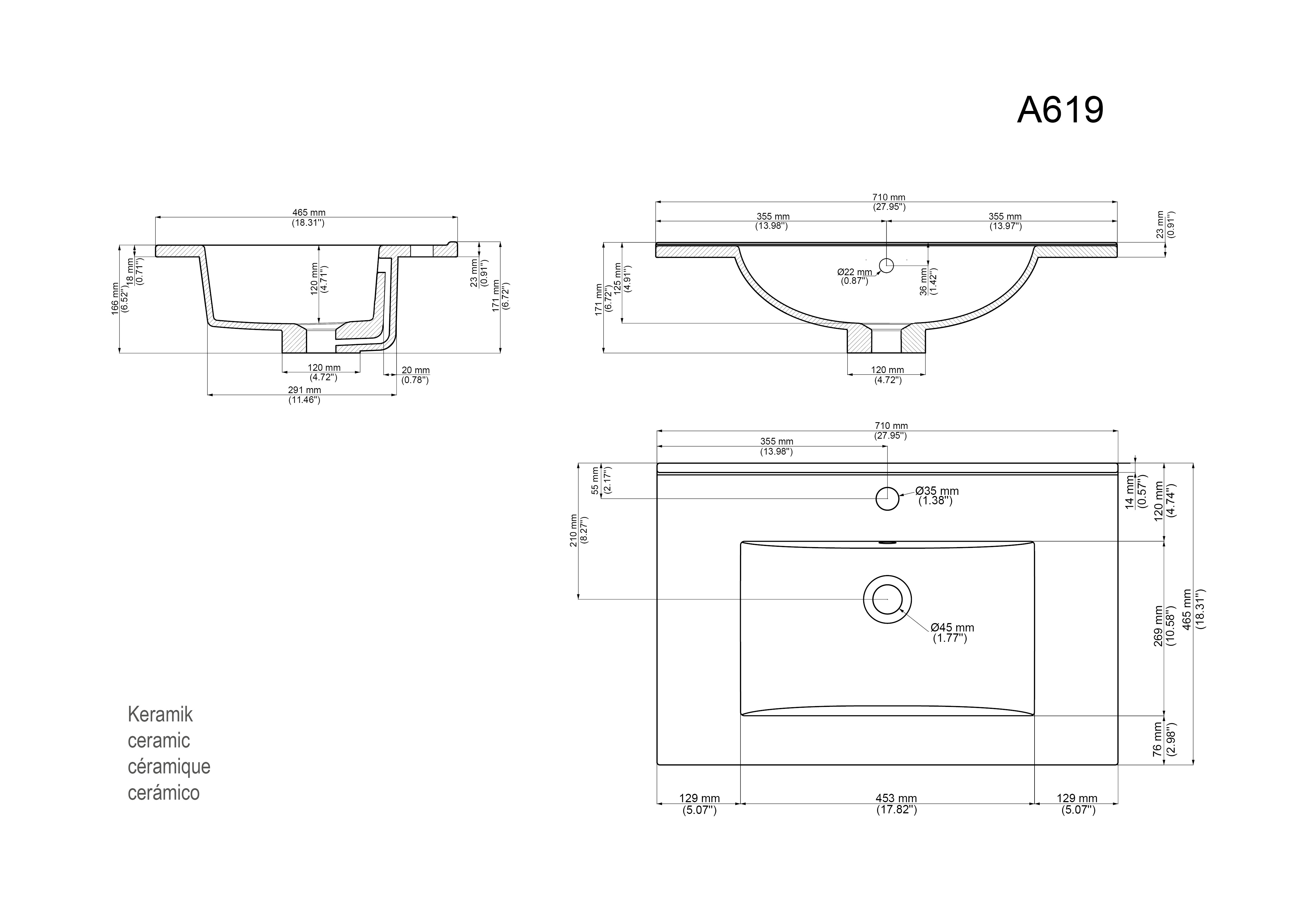 Badmöbelset Taifun 70cm 2tlg mit Spiegelschrank weiß Hgl