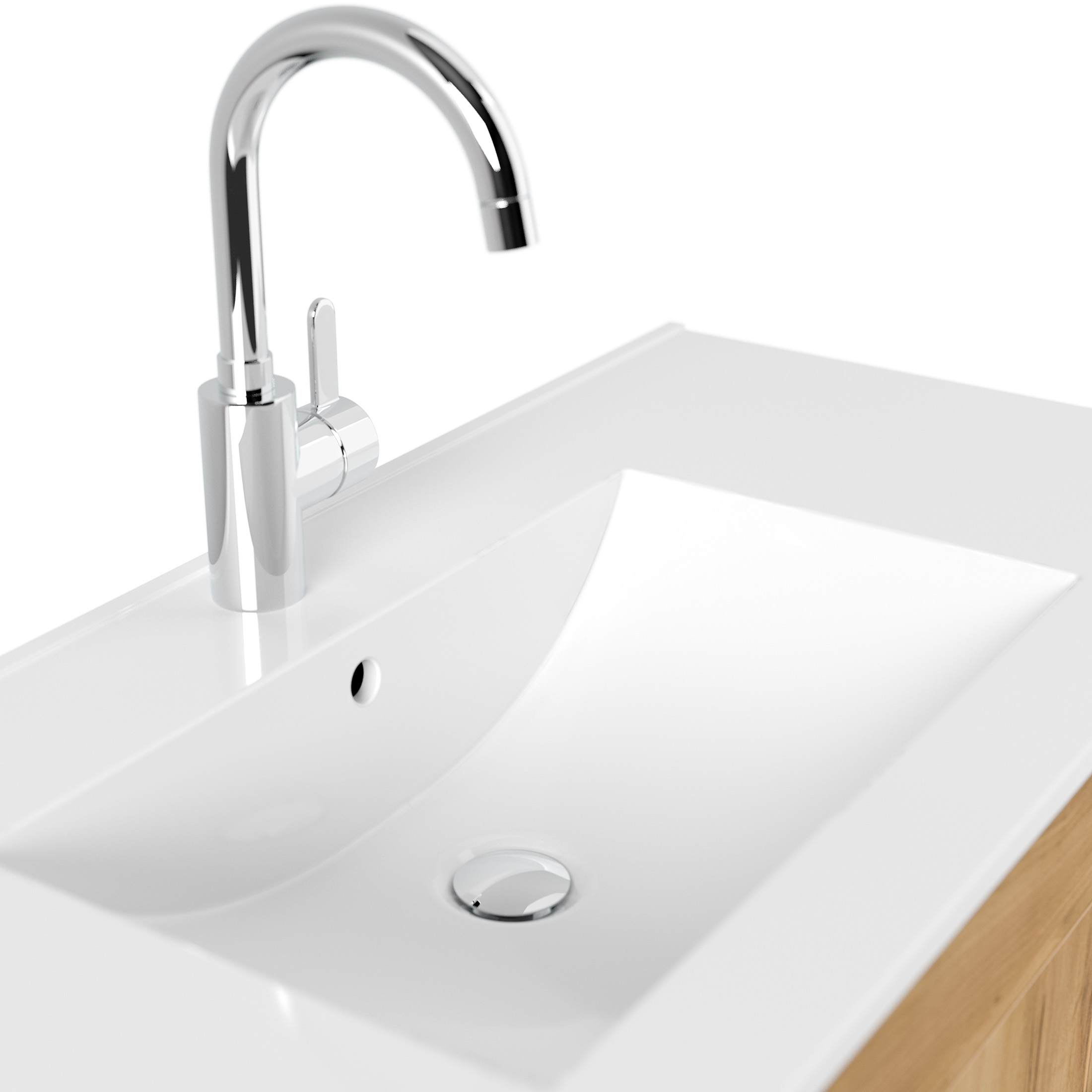 Badmöbel Venezia eiche gold Waschtisch mit 3 Softclose Türen