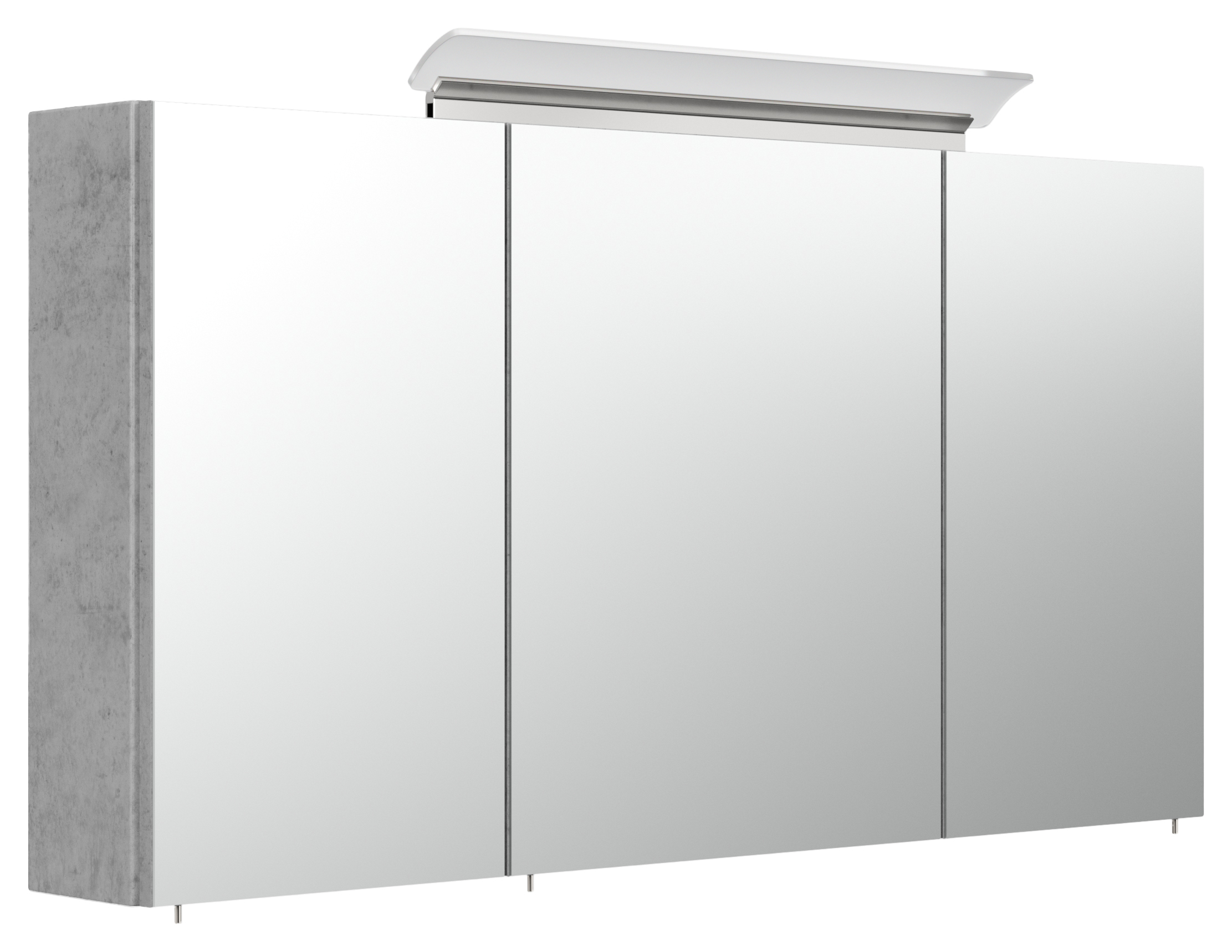 Badmöbelset Helios 4 tlg inkl Spiegelschrank, Hochschränke SoftClose beton