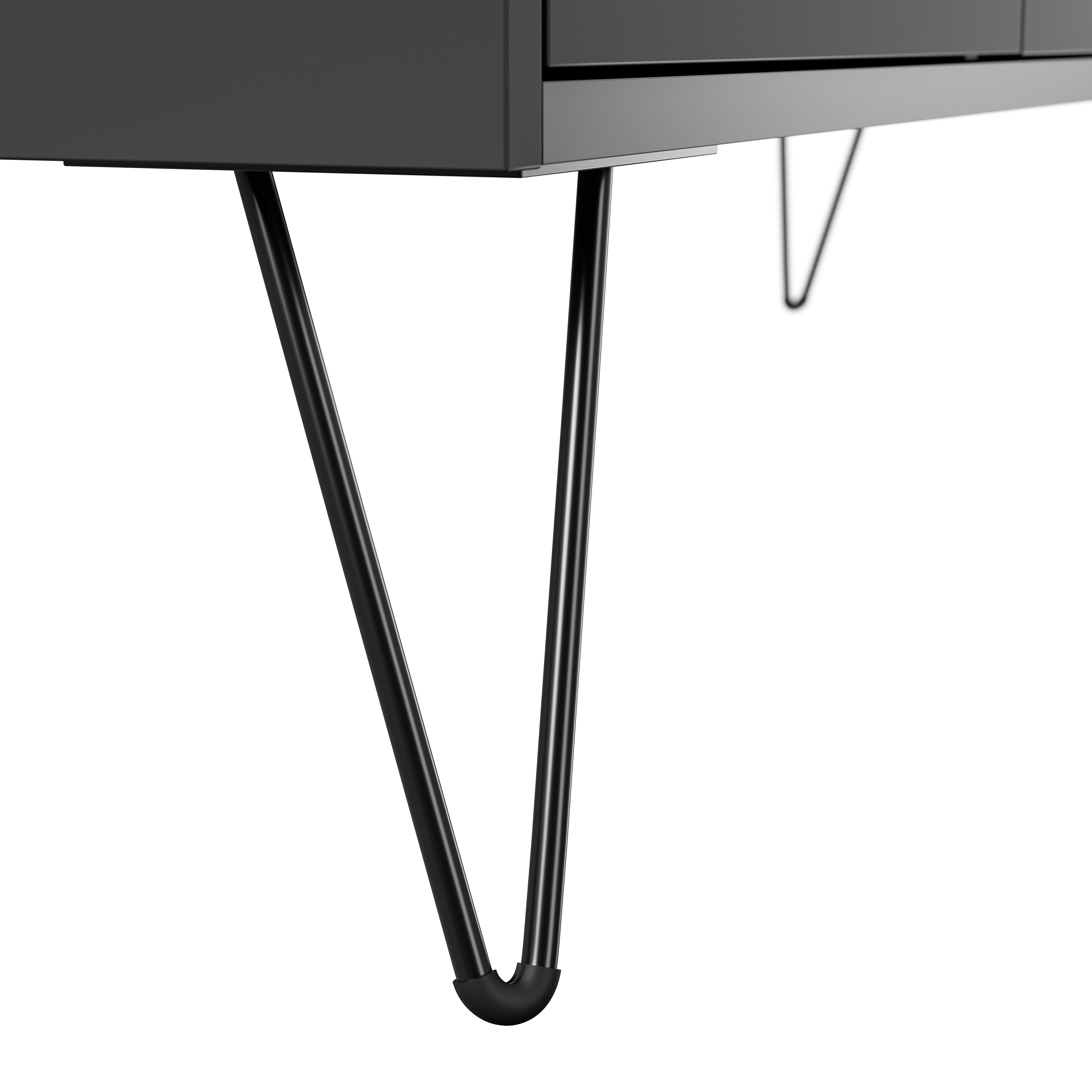 Sideboard Kommode Volo 120cm Greifraum 6 SoftClose Schubladen Grafit/Eiche Top