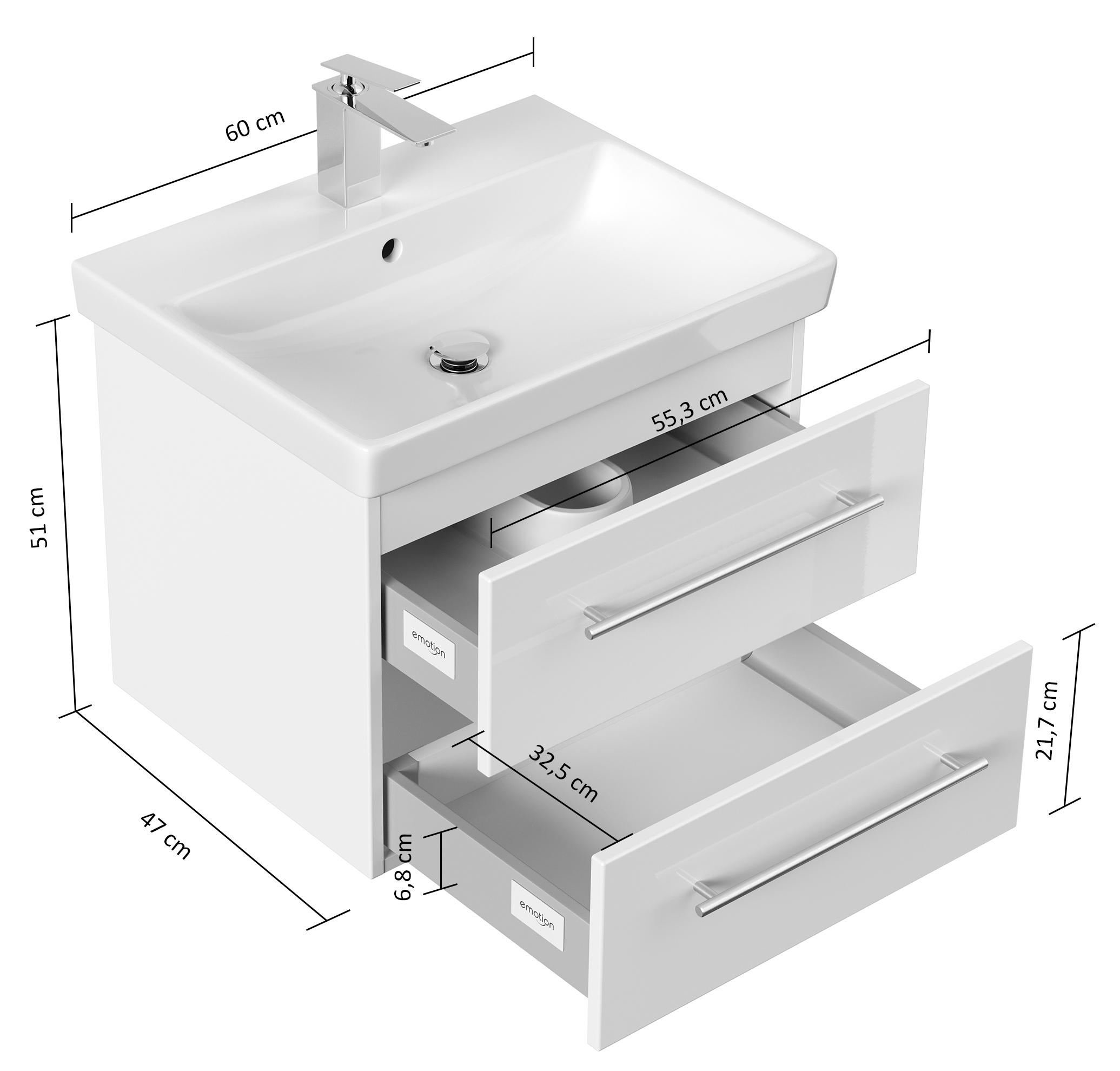 Badmöbel mit Villeroy & Boch Avento Waschbecken 60cm anthrazit gemasert