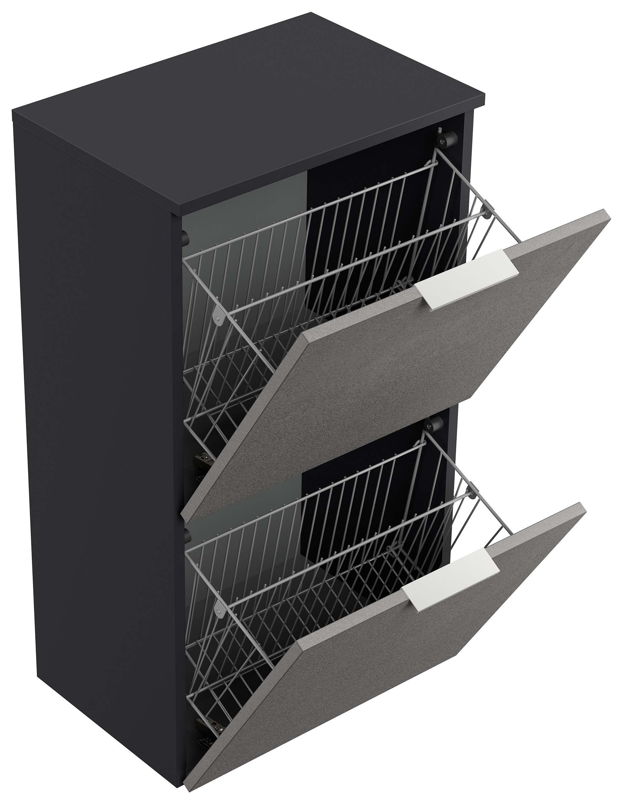 Schuhschrank Domus-S hängend 2 Klappen 8 Paar Schuhe Asche