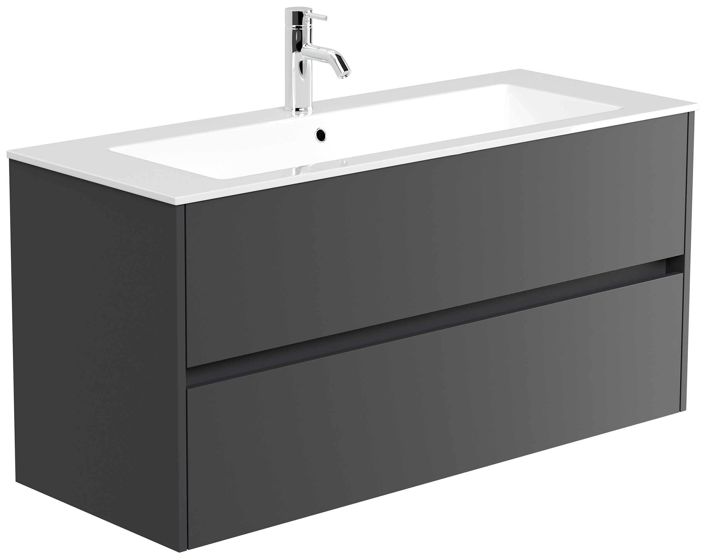 Badmöbel Taifun & Waschtisch 120 cm 2 Greifraum SoftClose Auszüge Grafit