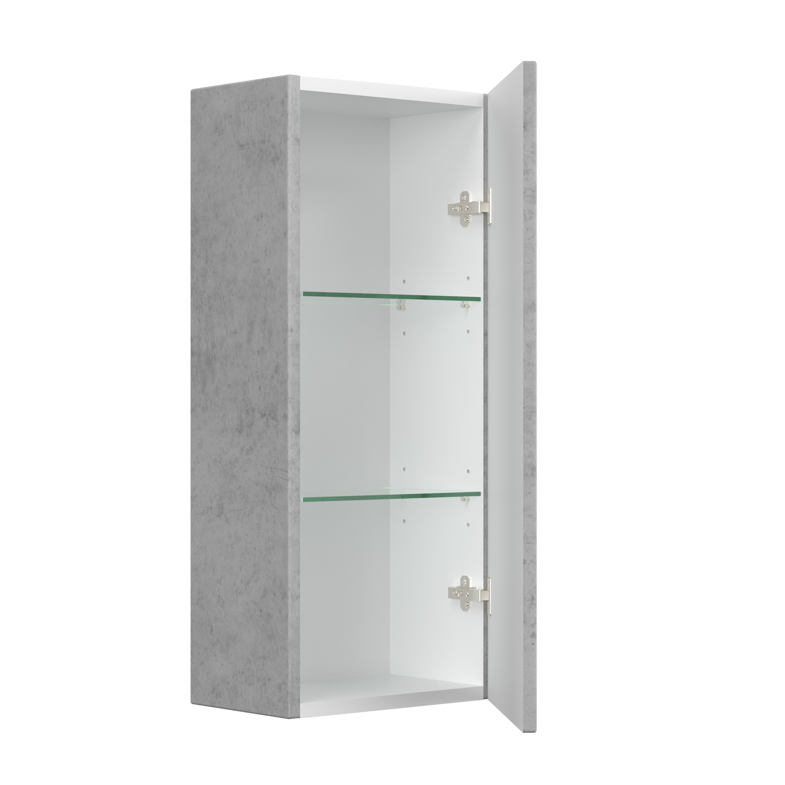 Badblock Elisa rechts inkl. LED-Spiegelschrank SoftClose beton