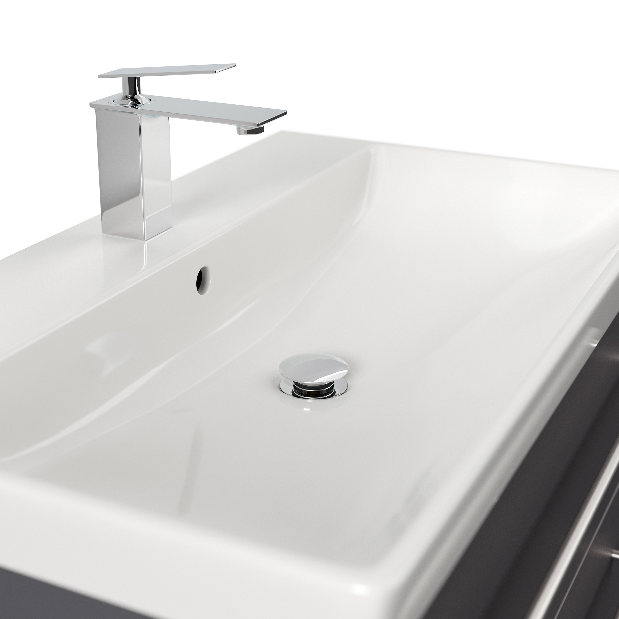 Badmöbel mit Villeroy & Boch Avento Waschbecken 80cm SoftClose anthrazit