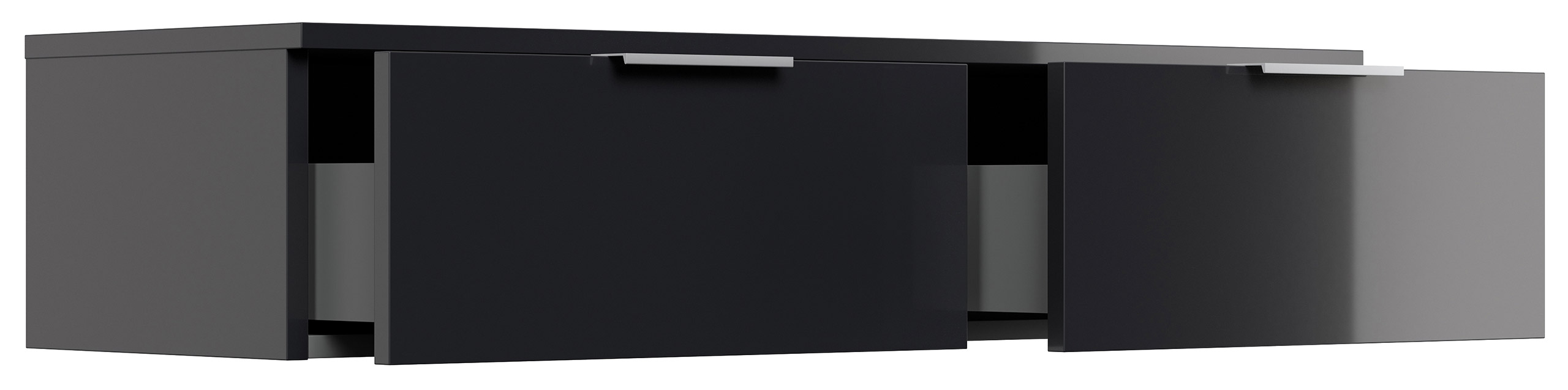 Design Hängekonsole Sideboard Urban Slimline 2 Softeinzüge lackiert Grafit Hgl