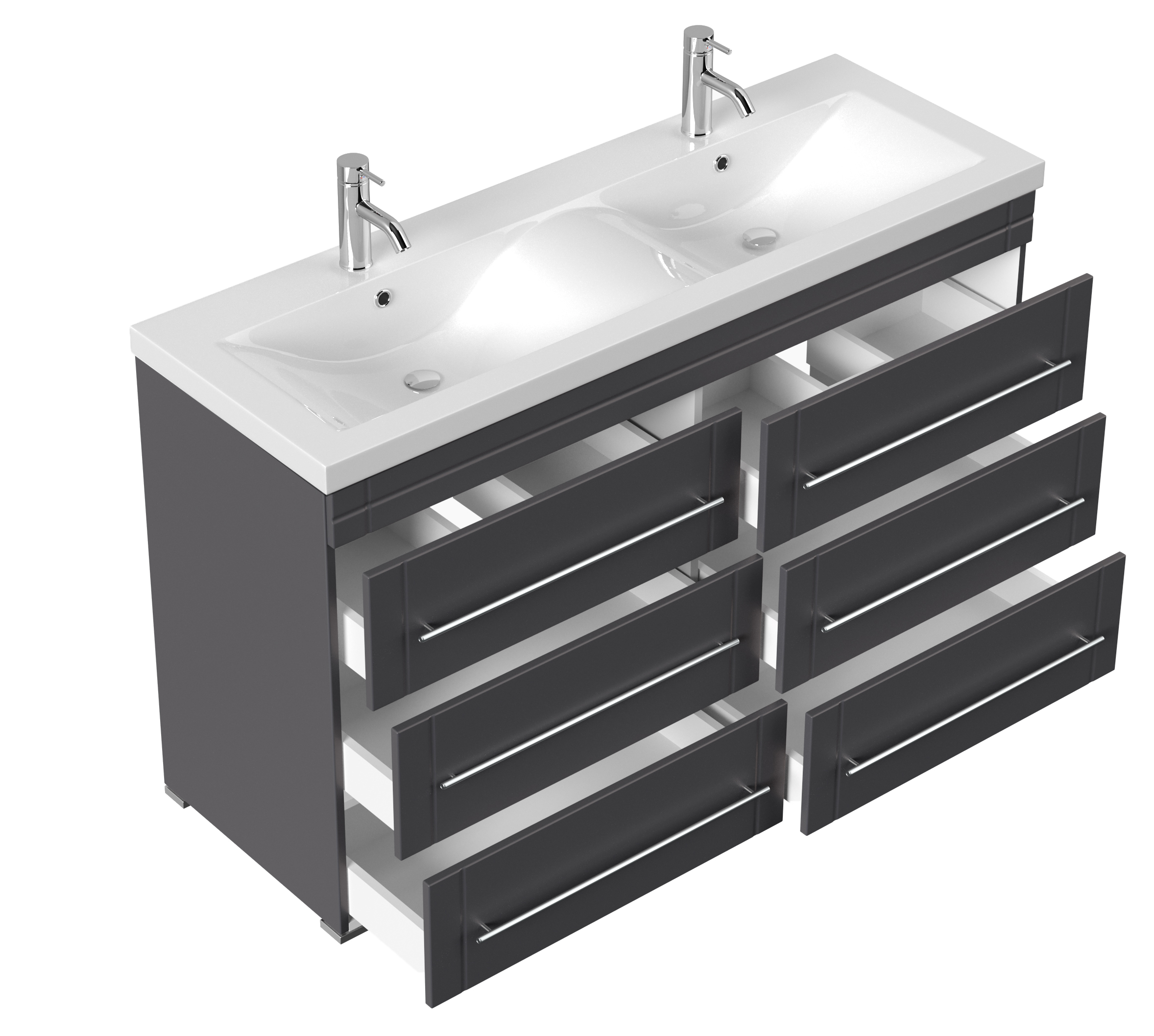 Stand Badmöbel Gallo Modern SoftClose anthrazit