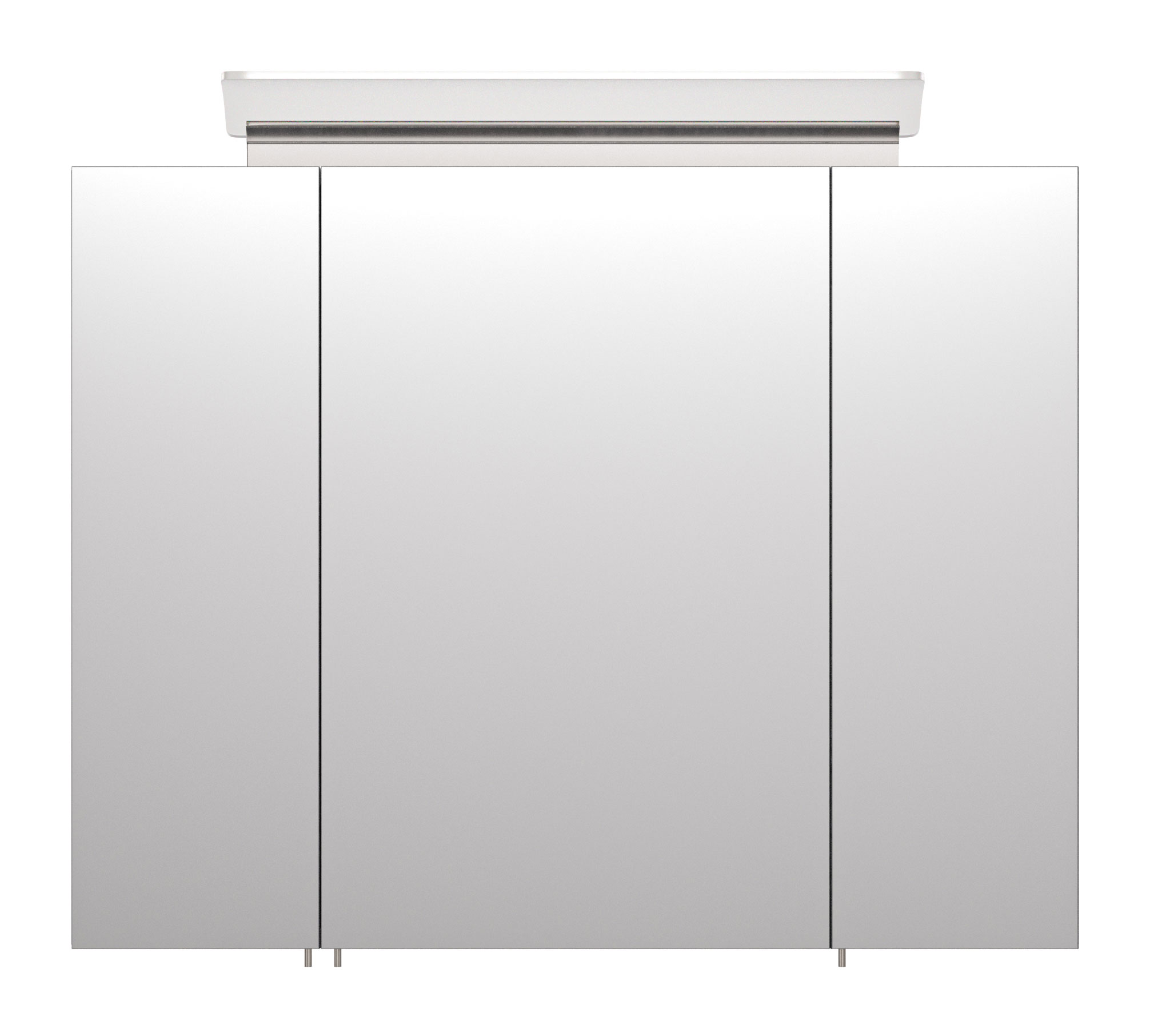 Spiegelschrank 80cm inkl. Design LED-Lampe und Glasböden anthrazit gemasert